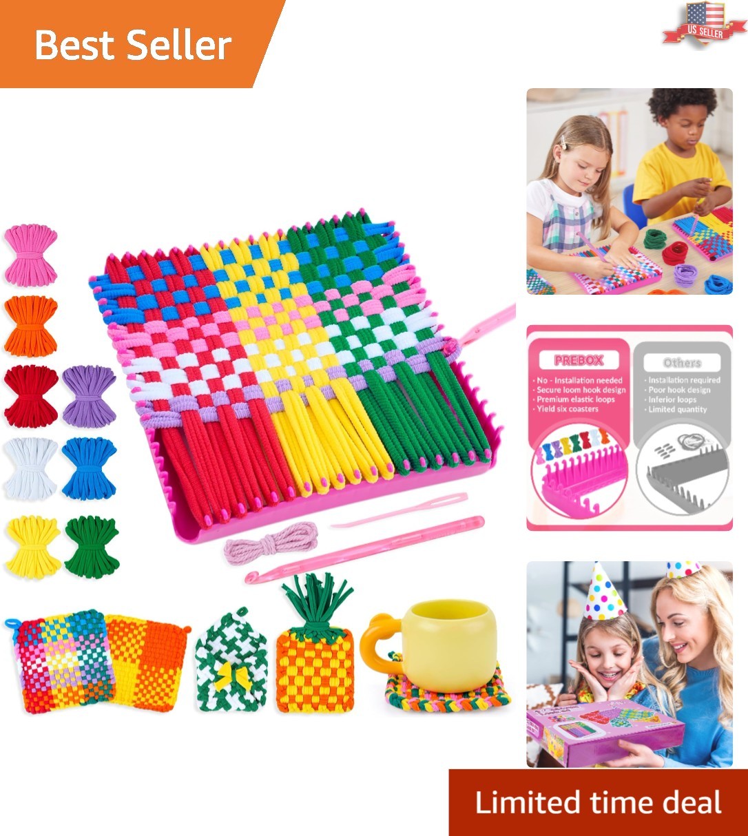 Potholder Weaving Loom Kit for Creative Kids - 7