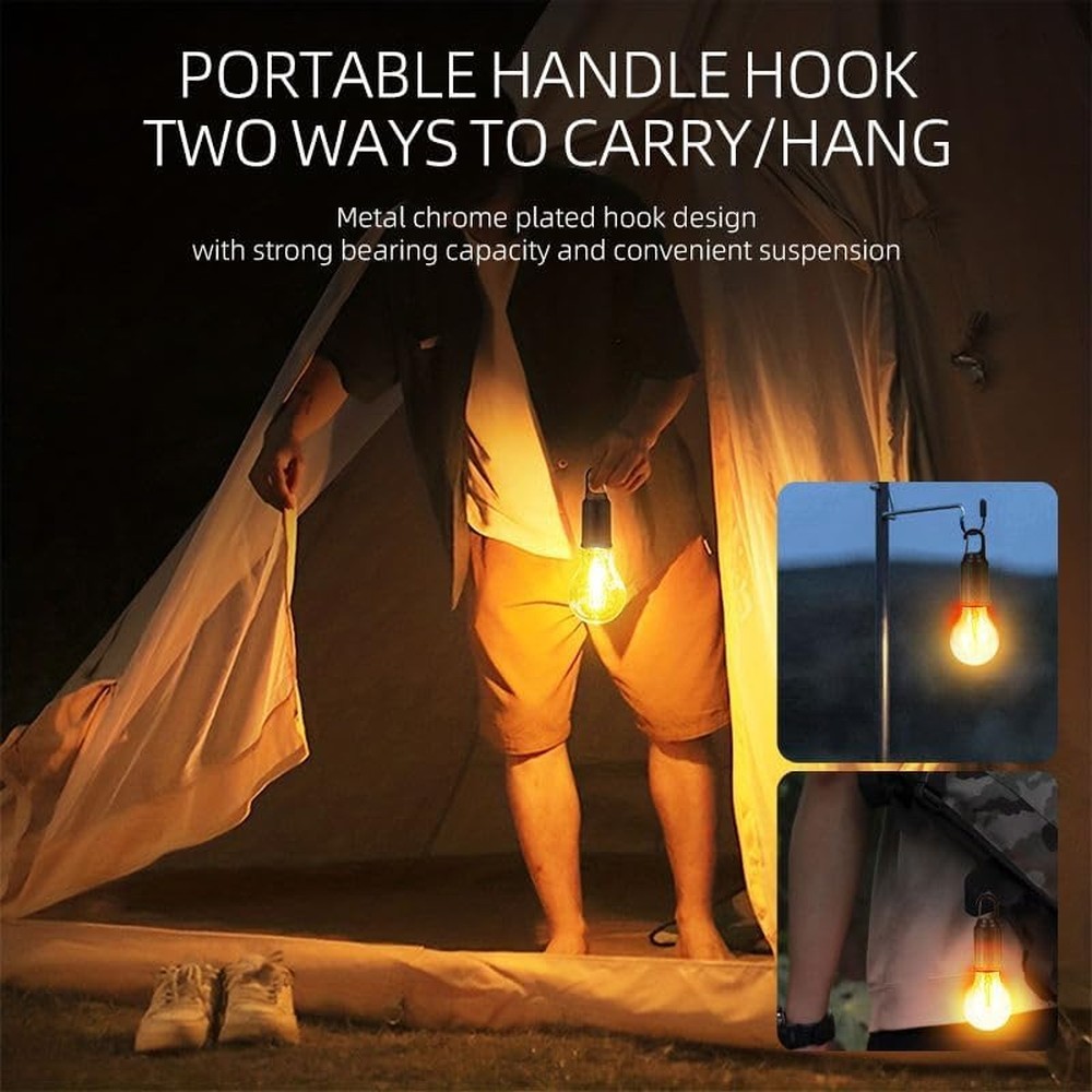 4 Pack Camping Light Tent Lamp Rechargeable LED 3 Brightness Waterproof