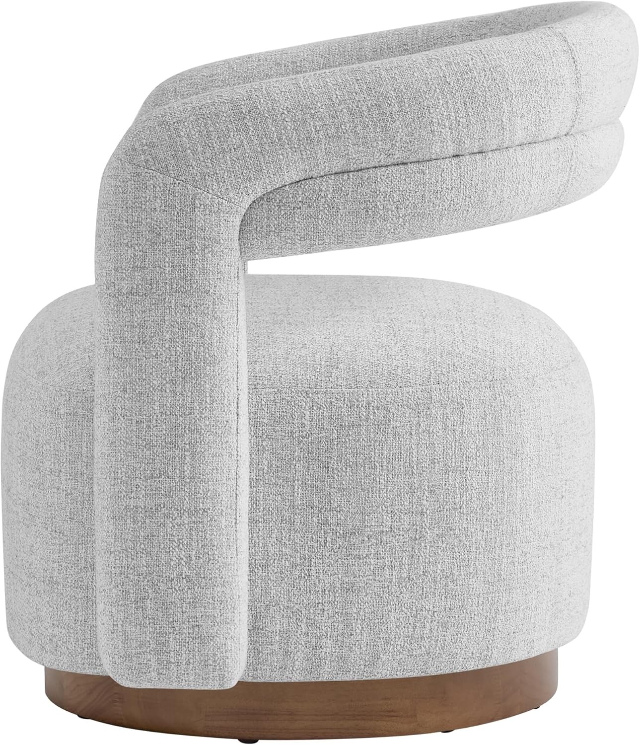 Swivel Accent Chair Upholstered Barrel Chair W/ Open Back Design Modern Arm