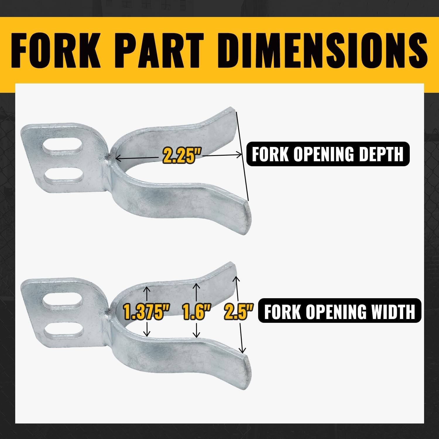 VIVIDA 1-3/8 Chain Link Gate Hinge Kit, Include Male & Female Gate Hinge, 1-...