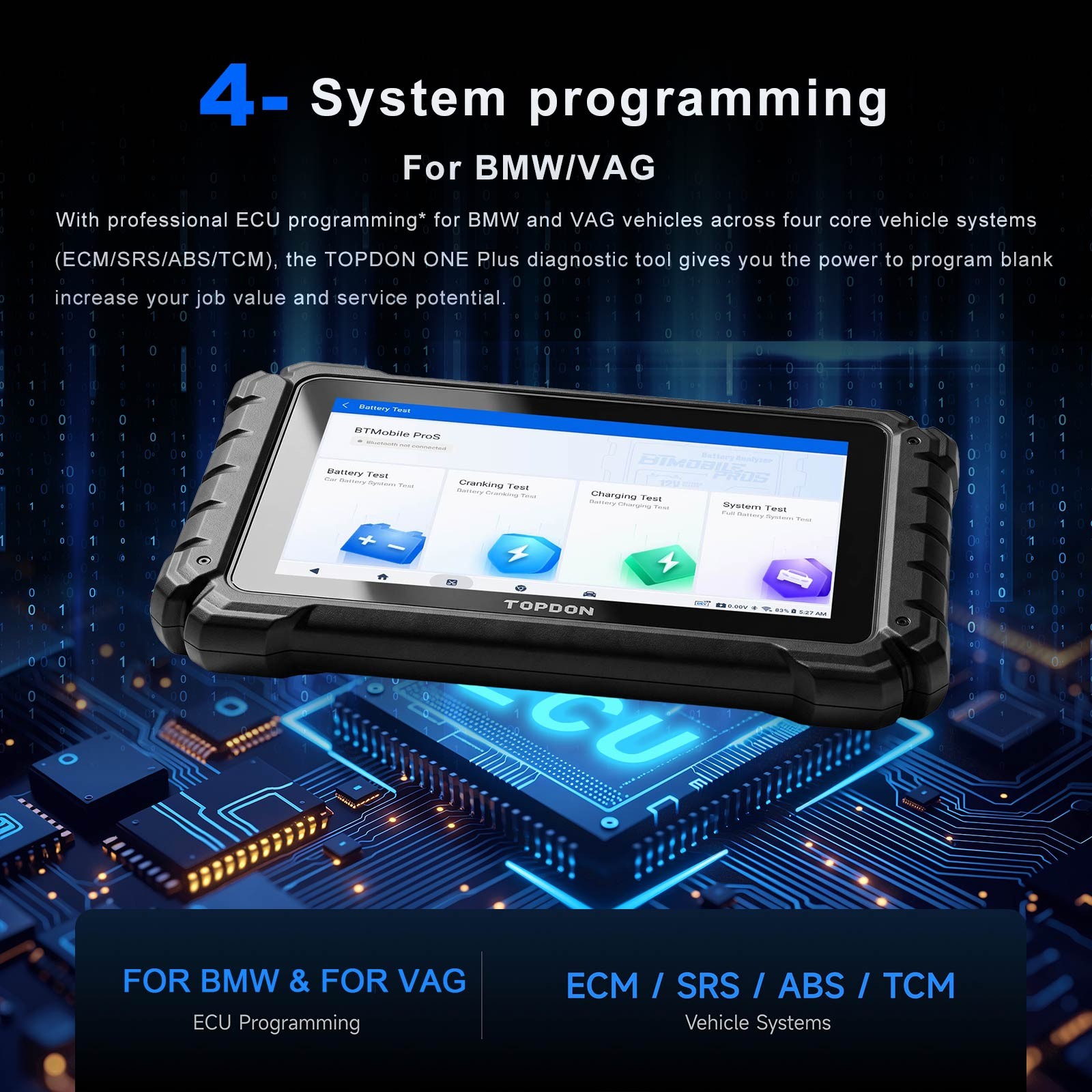 Topdon ONE Plus Bi-directiinal Diagnostic Scanner Coding J2534 Pass-Thru Program
