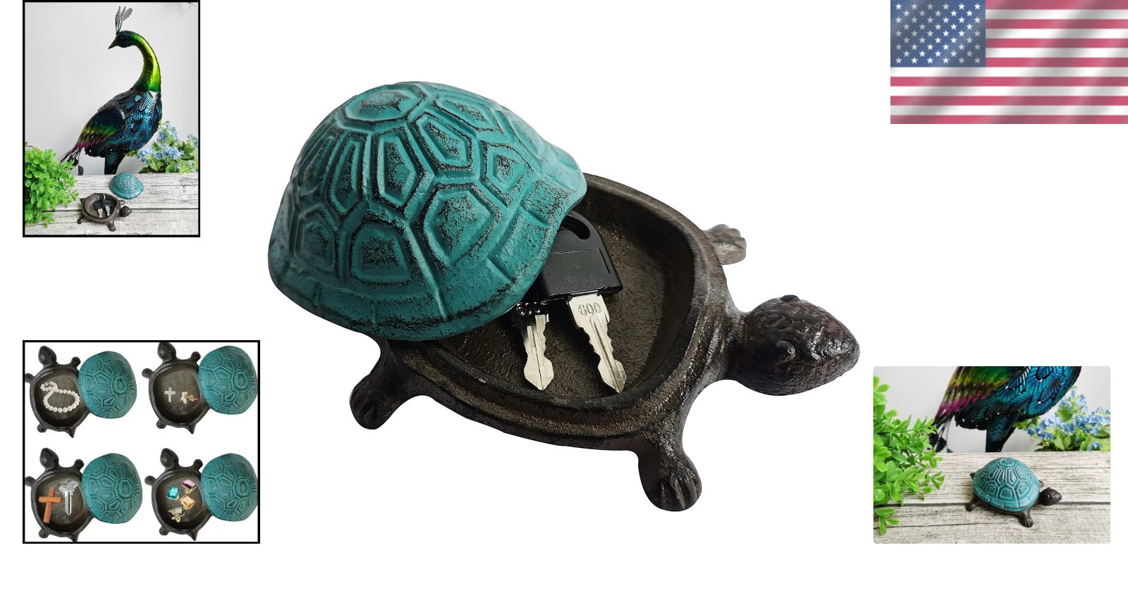Cute Turtle Key Holder - Ear Studs & Ring Organizer