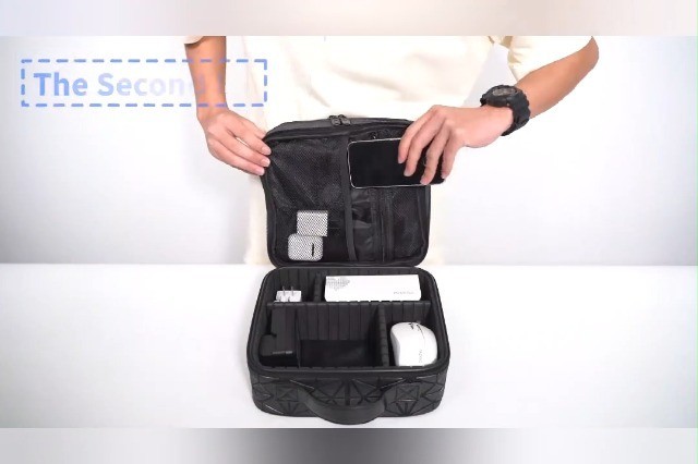 MATEIN Cable Organizer Bag Waterproof Double Layer Travel Electronics Case Black