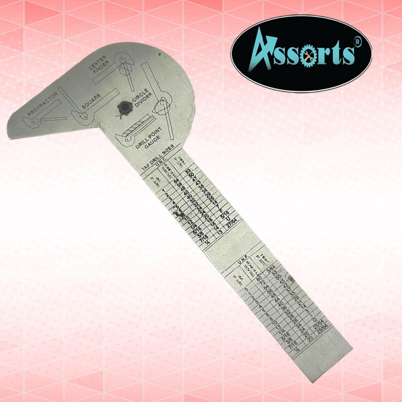 Assorts Multi Purpose Protractor Square Rule Centre Finder Divider Drill Point