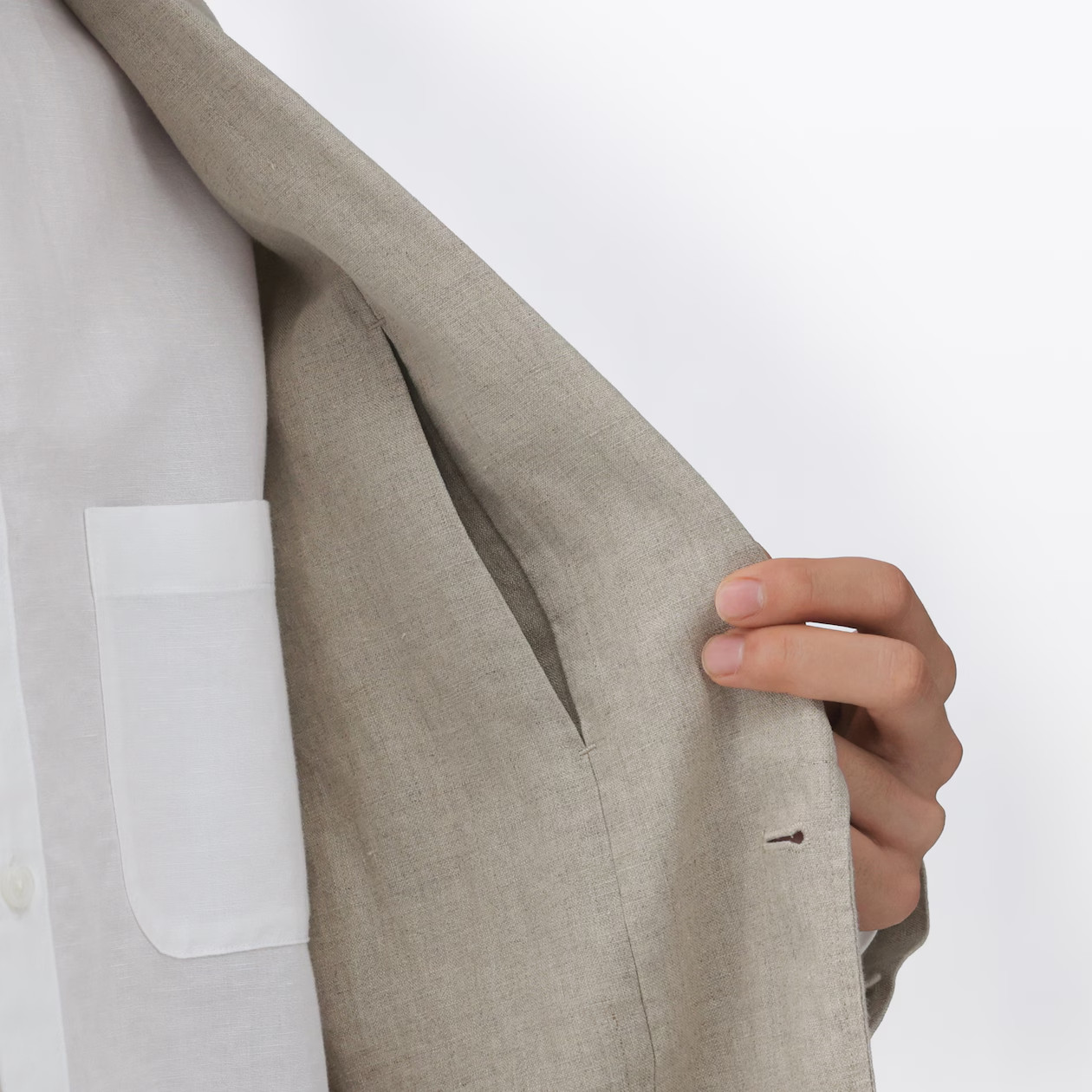 MUJI Mens 100% Linen Washed Jacket Navy FedEx
