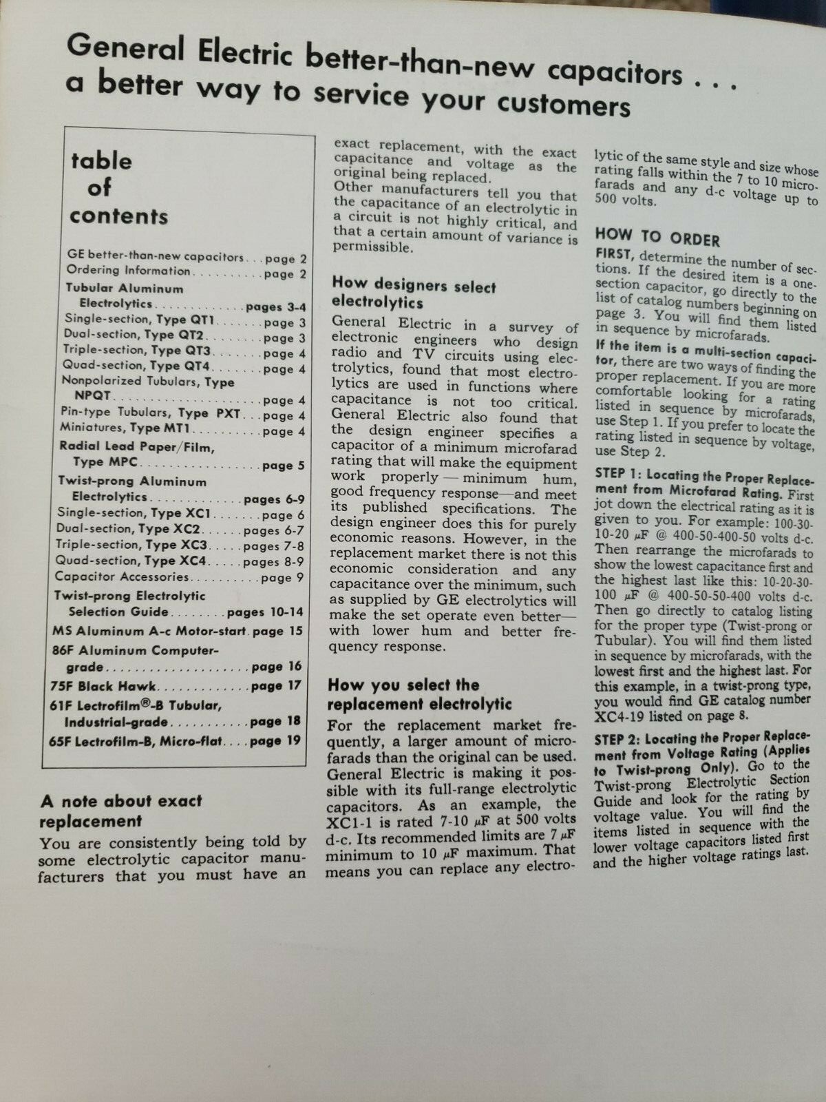 General Electric GE Service-Designed Capacitors Catalog - 1970 H