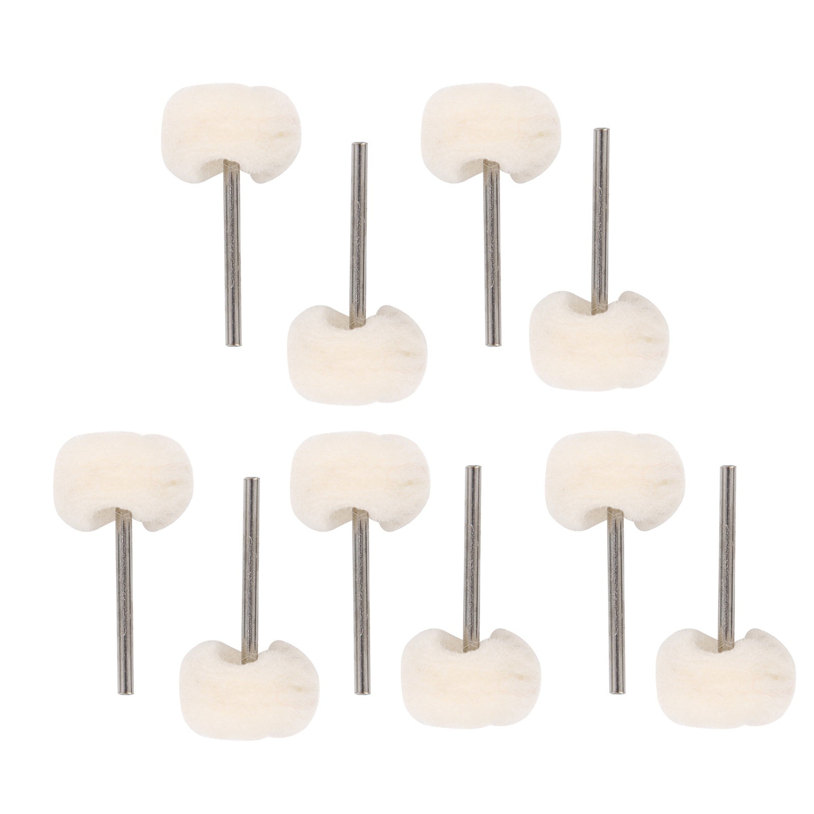 10Pcs Fine Wool 1/8" Shank Soft Polishing Brush Buffing Wheel  Rotary Tool M