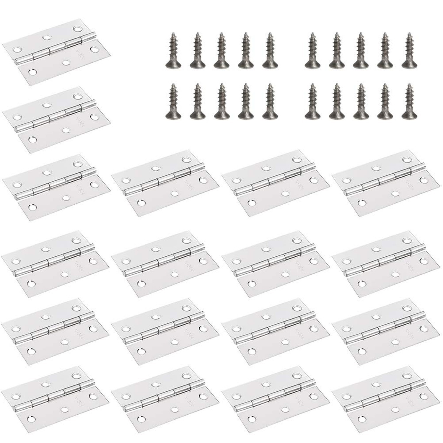 FOCCTS 18 Pack Folding Door Hinges, 2 x 3 inch Stainless Steel Square Butt Hi...