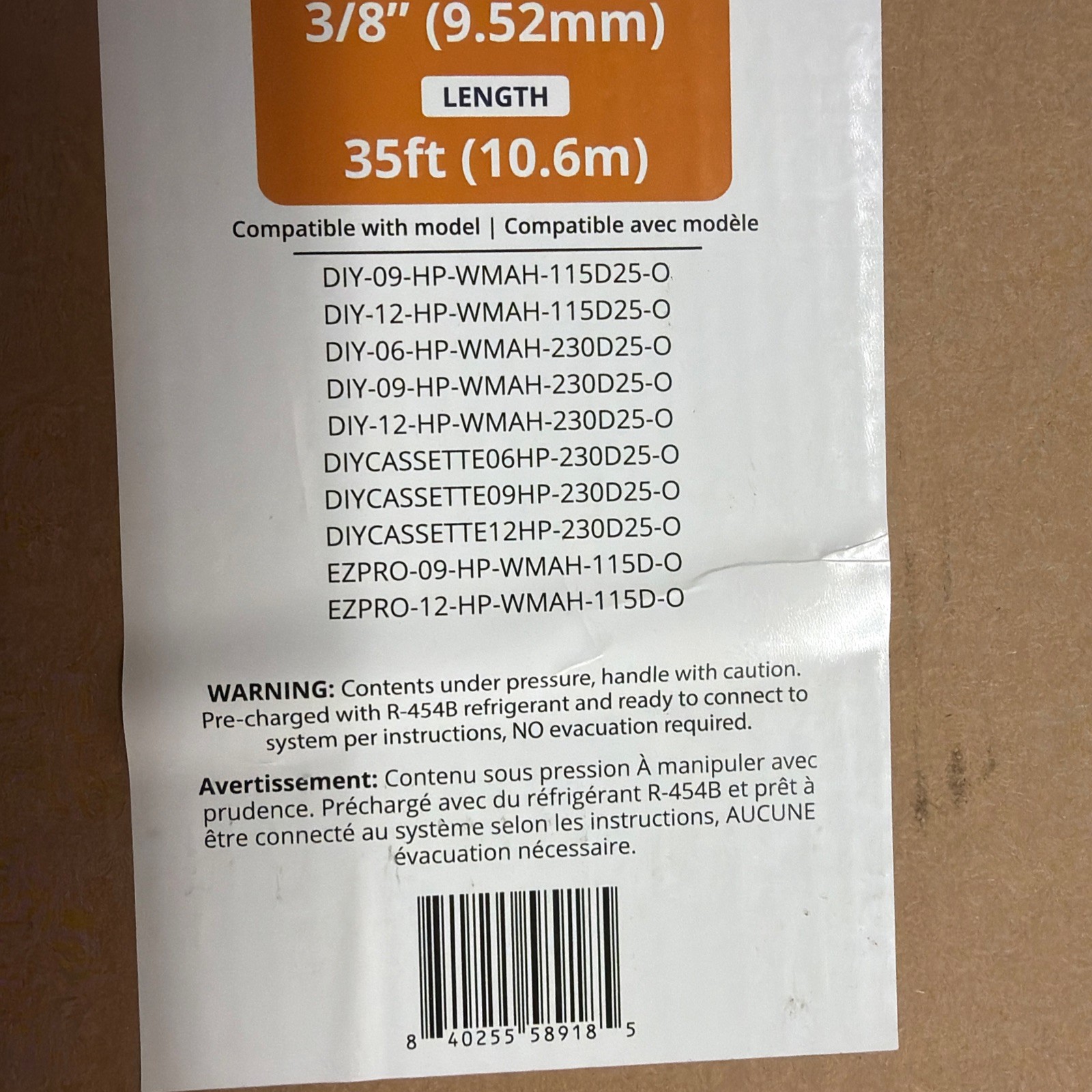 MRCOOL 35ft 1/4x3/8 NoVac QuickConnect Line Set DIY Pro Cable