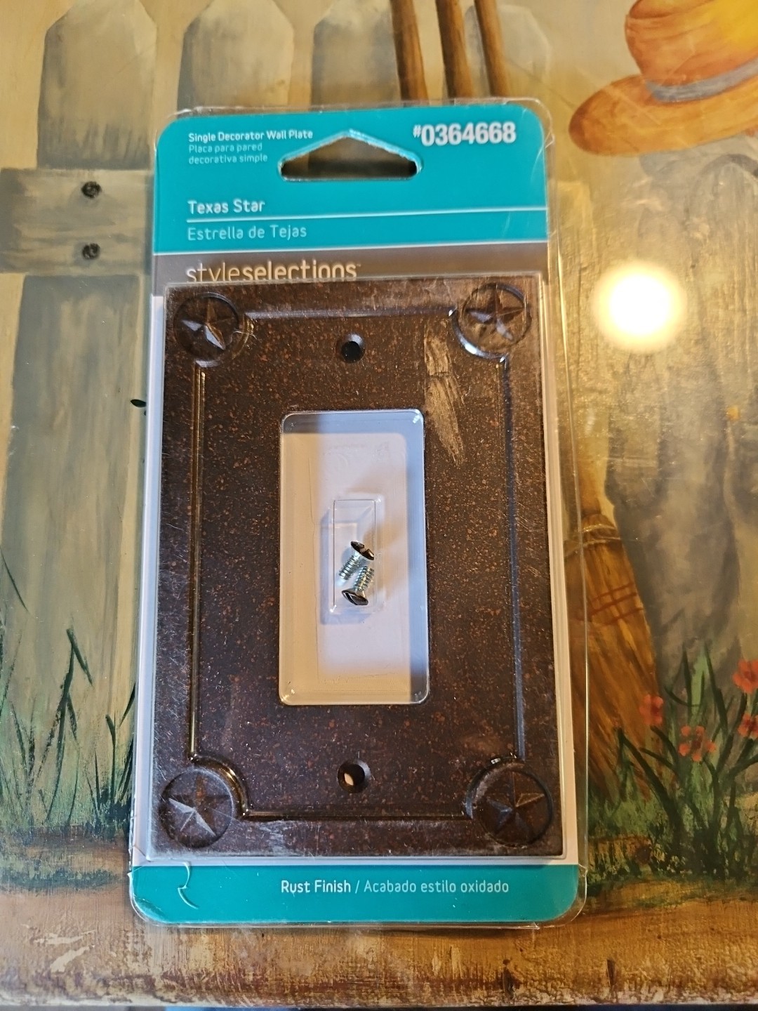 Texas Star  Single Wall Plate Rust Finish