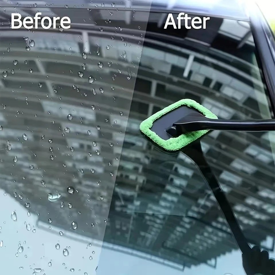 Car Window Cleaner Brush Windshield Cleaning Tool Long Handle Glass Wiper