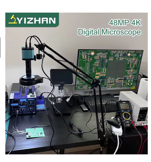 YIZHAN 48MP 4K Soldering Microscope HDMI USB 1-150X EU