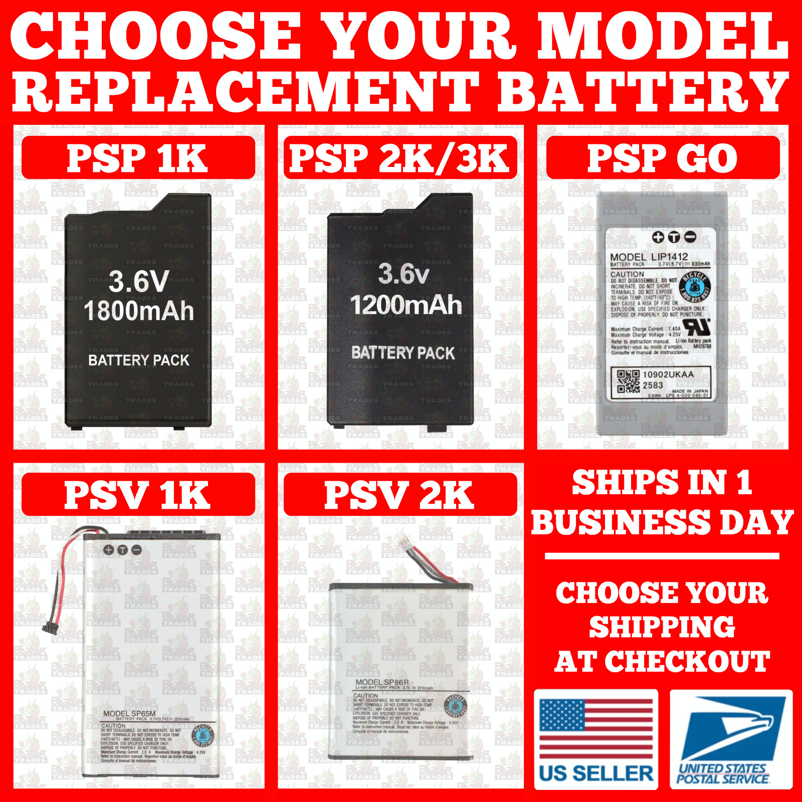 Rechargeable Battery For PSP/Go/PSV/PS Vita/1000/2000/3000 PlayStation Portable