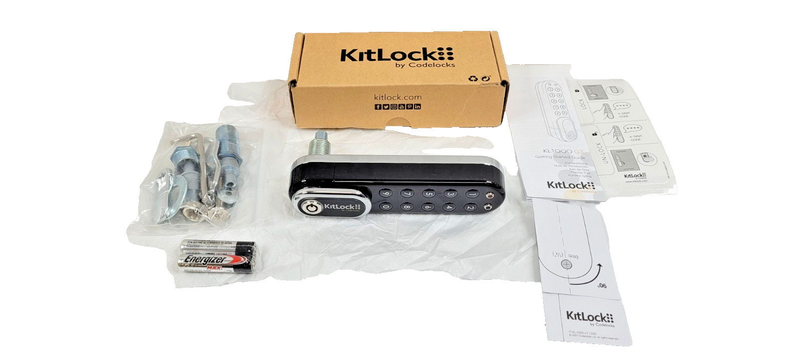 Codelocks KL1000 G3 KitLock Locker Lock Black Chrome