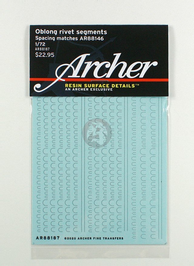 Archer 1/72 Oblong Panel Ending Rivet Segments (Spacing Matches AR88146) AR88187