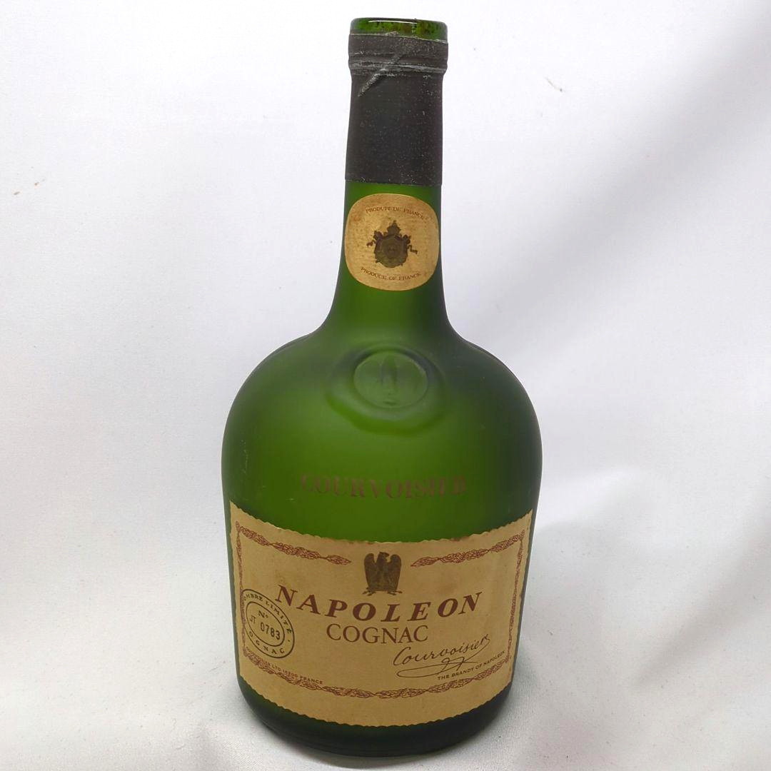 COURVOISIER Napoleon Cognac Empty Bottle Green Brandy Without a Stopper Used