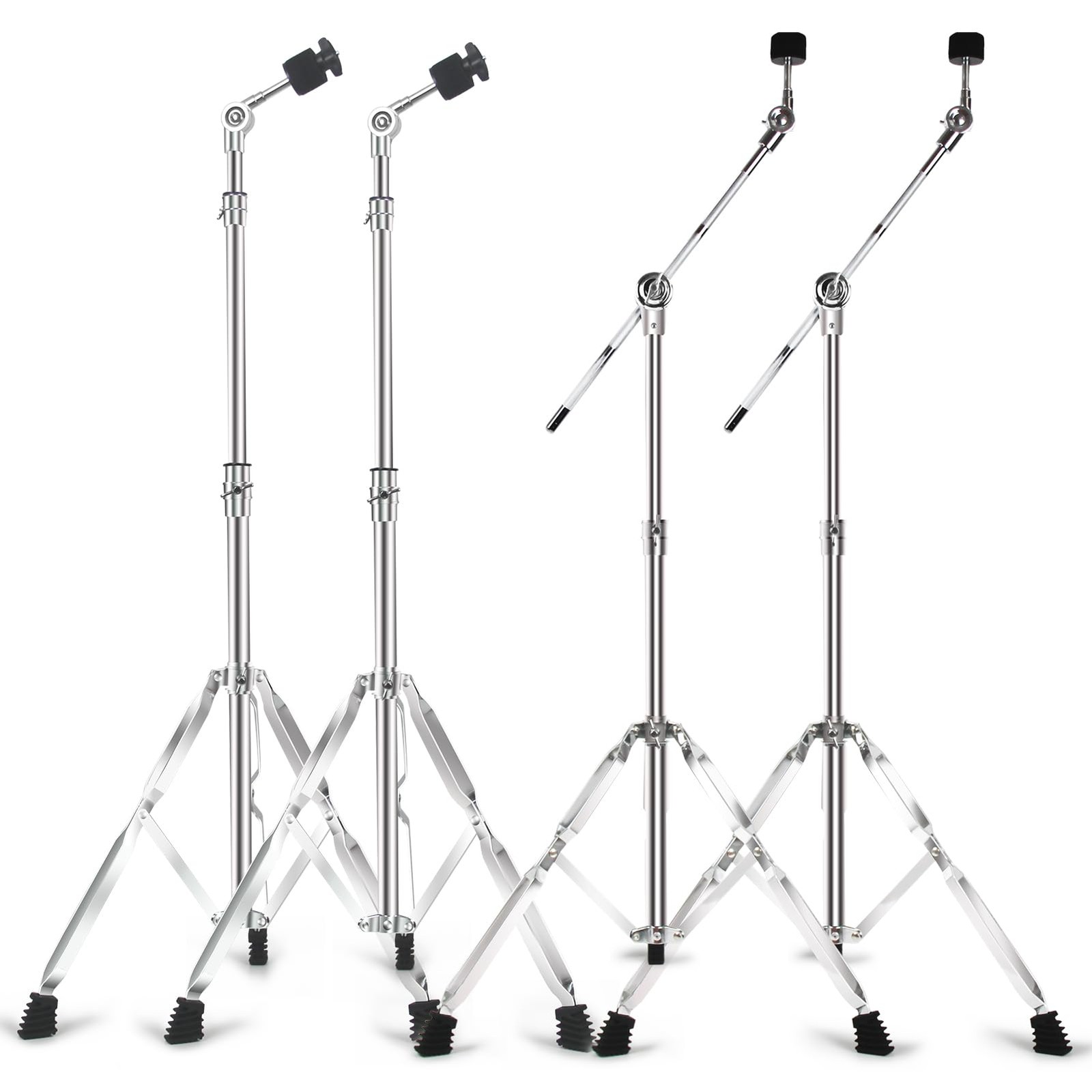 Cymbal Stand 2 Pack Adjustable Height 30"-58" Double Braced for Crash Ride