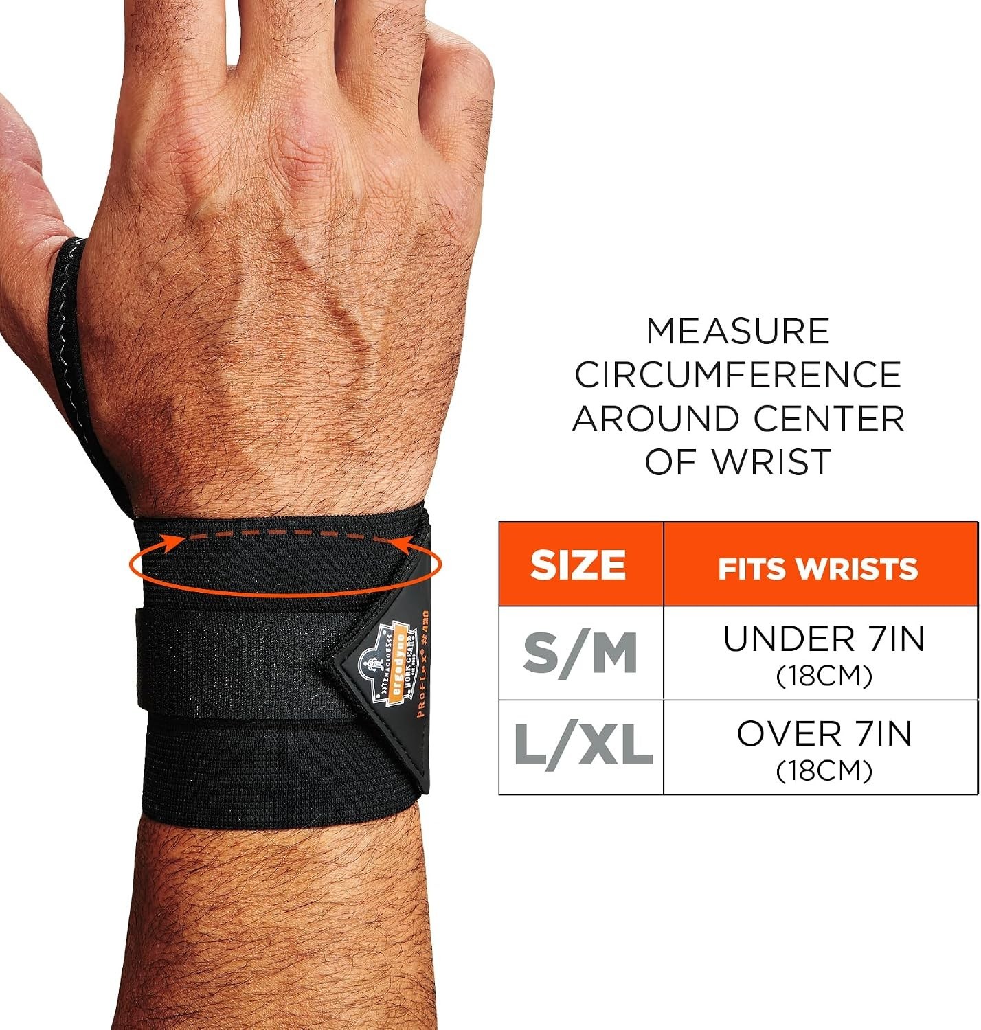 Neoprene Wrist Wrap Support - ProFlex 420 with Thumb Loop, Black, Large/X-Large