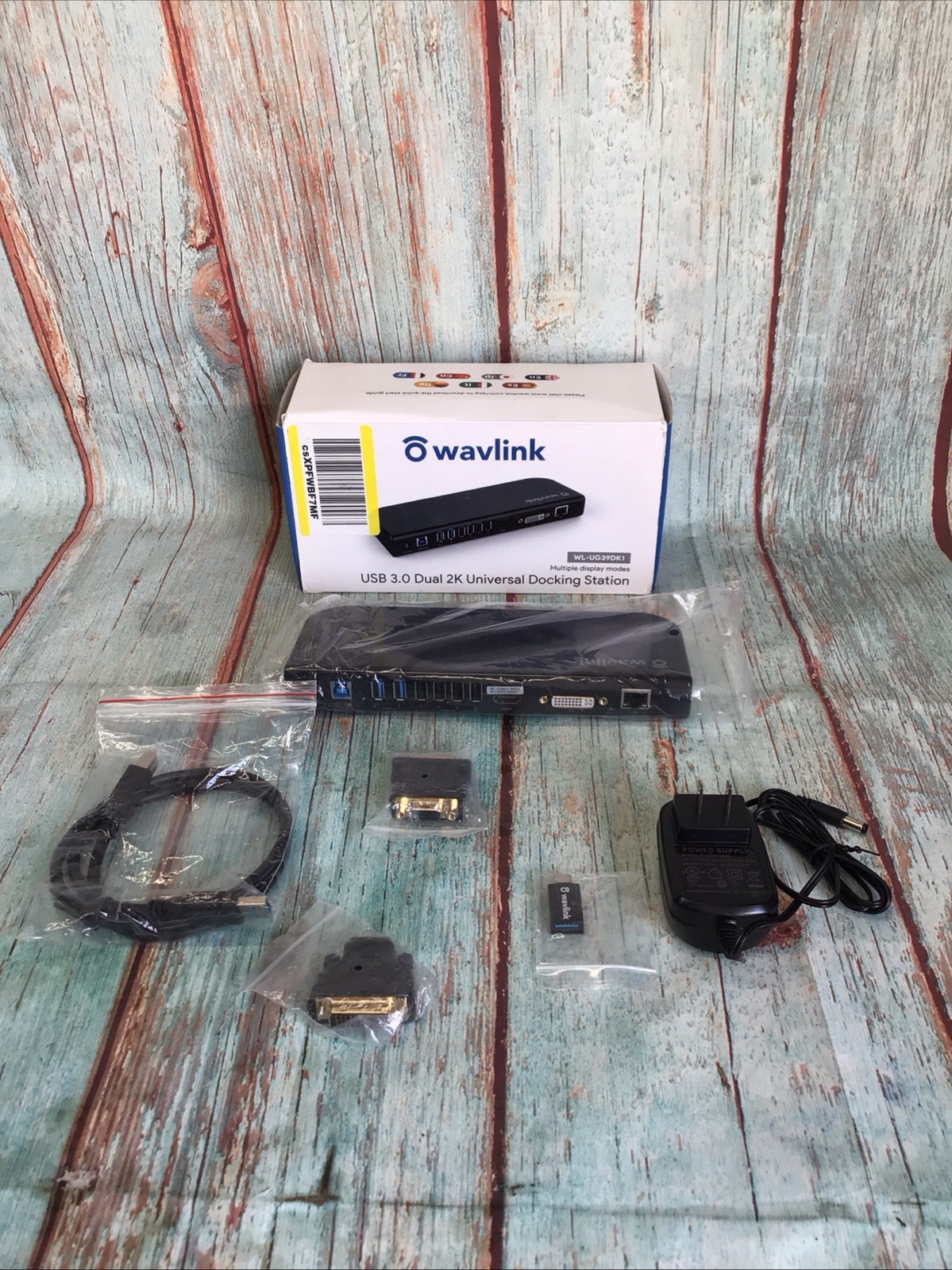USB 3.0 Hub Laptop Docking Station Dual Monitor DVI/HDMI/VGA/RJ45/6 USB Ports