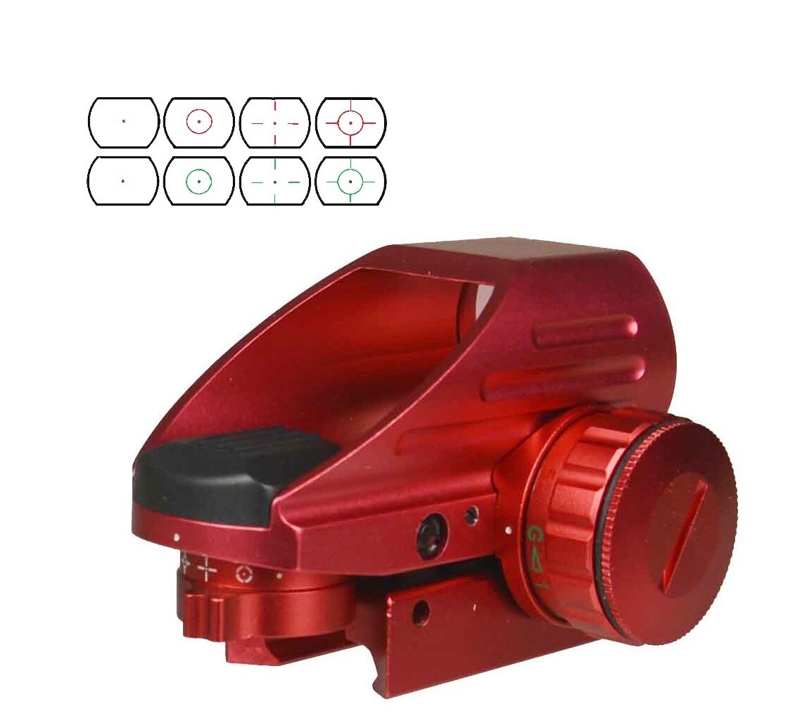 Red and Green Mini Dot Sight Red Color Anodized Finish