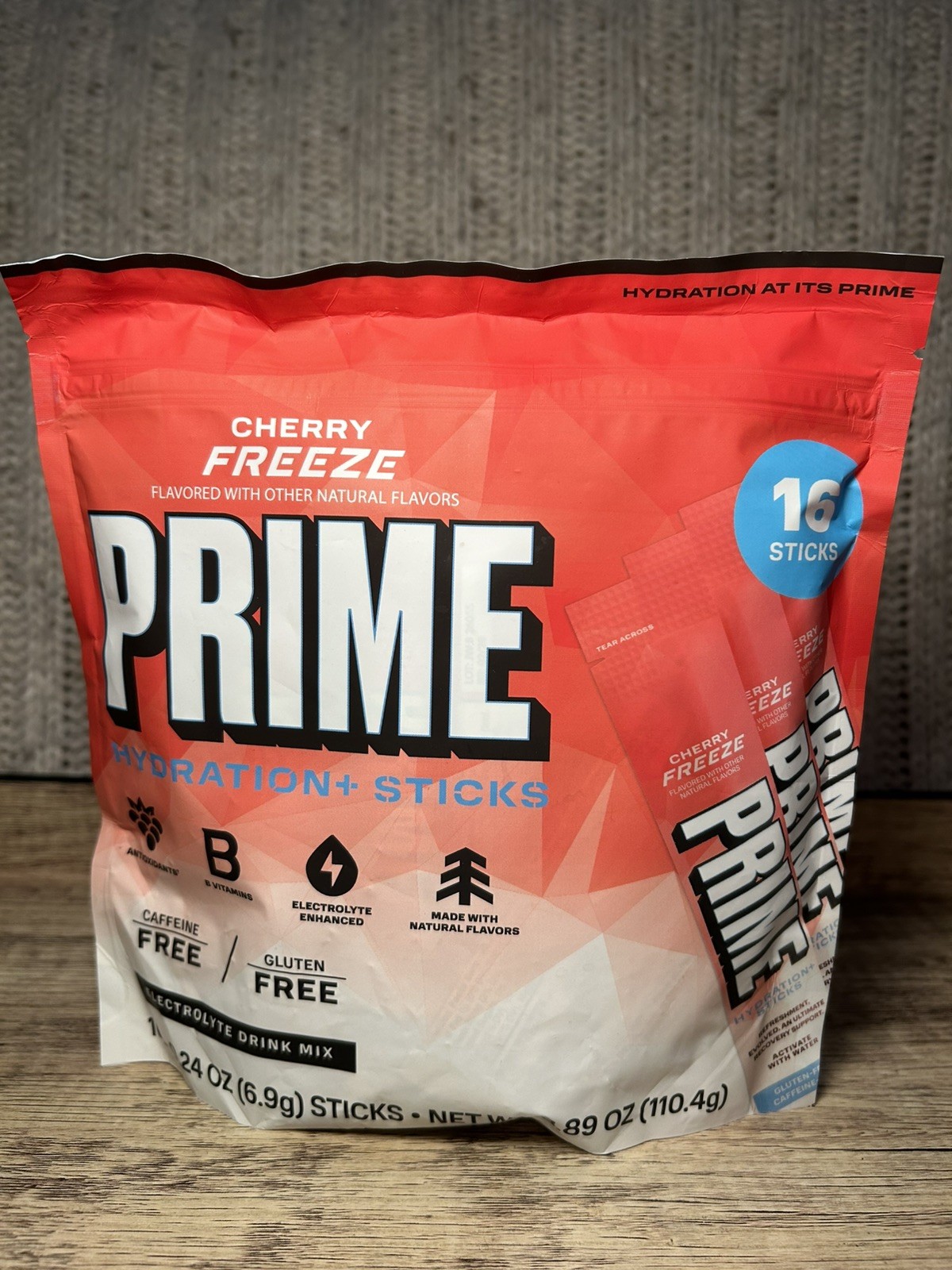 PRIME HYDRATION+ Electrolyte Powder Sticks Cherry Freeze 16 Count