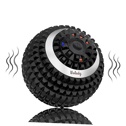 Vibrating Massage Ball 4-Speed High-Intensity Fitness Yoga Massage Black