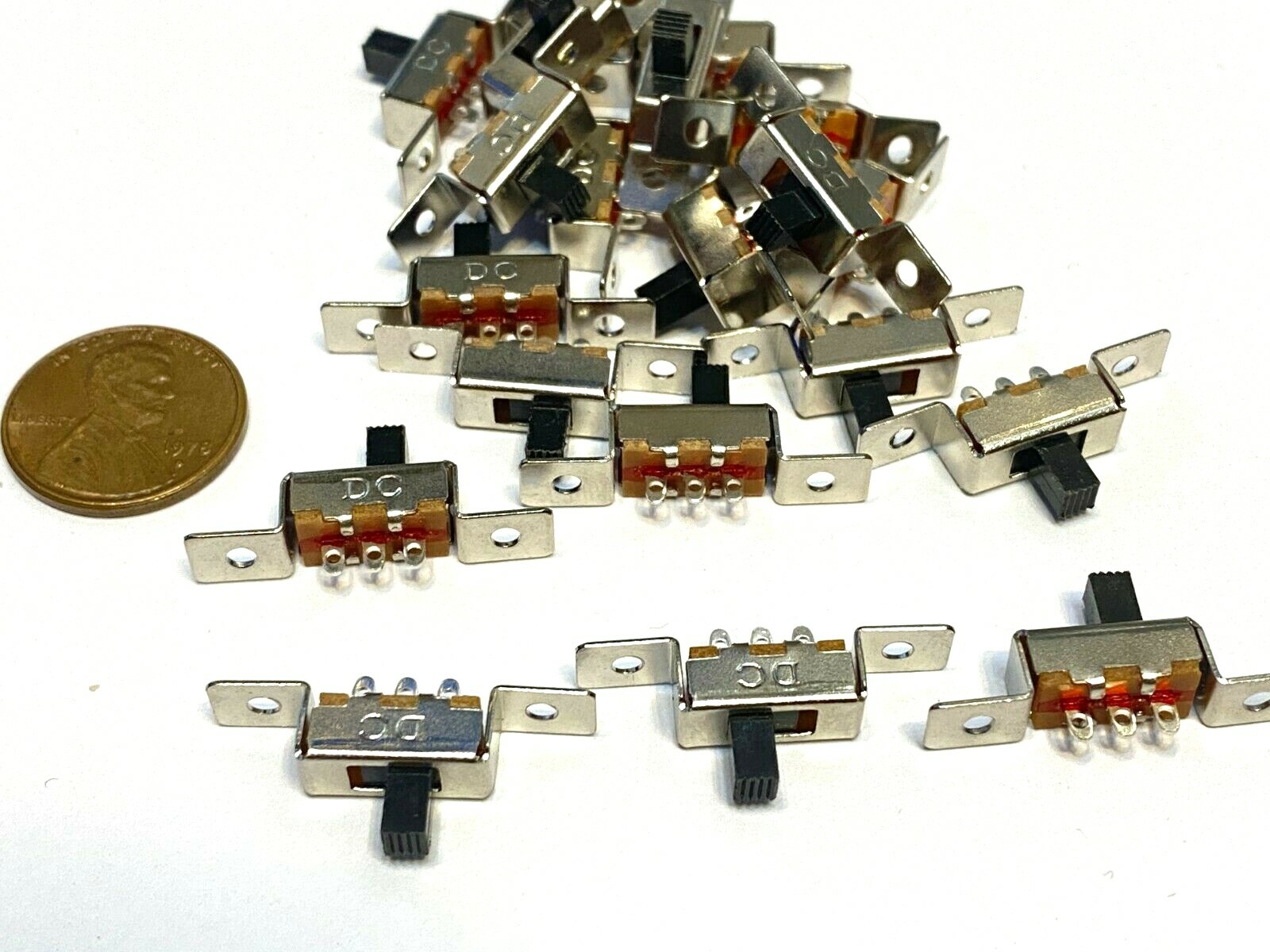 25 Pieces 3 Pin 2 Position 1P2T SPDT Panel Slide Switch 50V DC SS12F48 pcb
