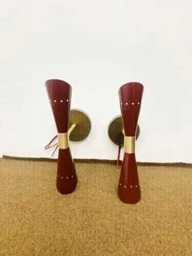Bedside Sconce Mid Century Brass Wall Sconce Stilnovo Pair Wall Fixture Lamps
