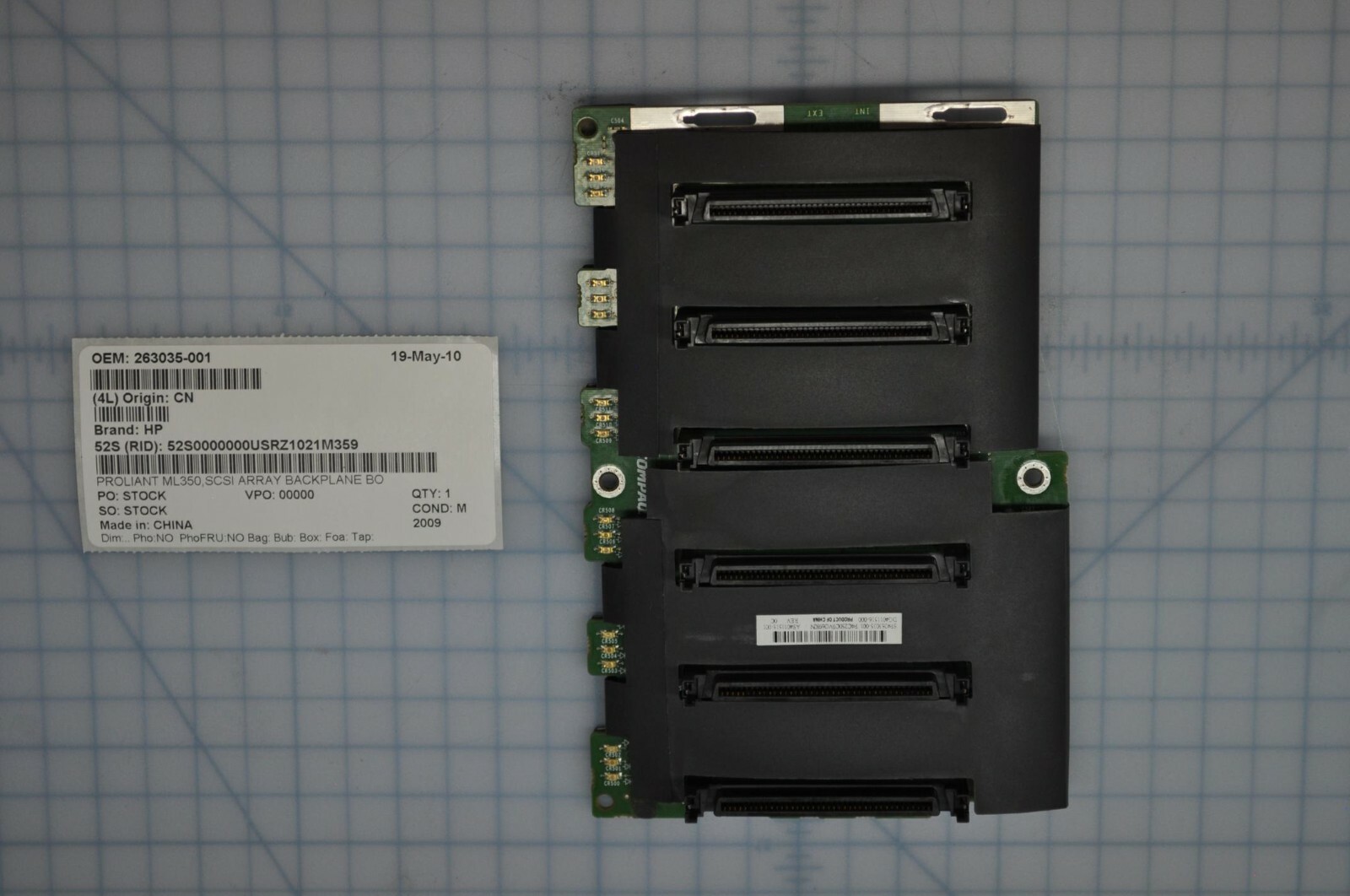 HP PROLIANT ML350 SCSI ARRAY BACKPLANE BOARD Grade A 263035-001