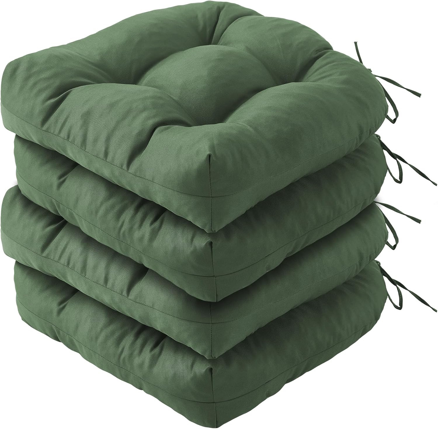 Outdoor Chair Cushions Set of 4, Patio Chair Cushions with Ties, 19x19+5” Tufted