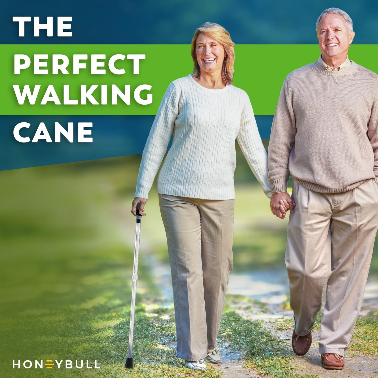 Folding Walking Cane Adjustable Heavy Duty Single Tip for Seniors 250lb