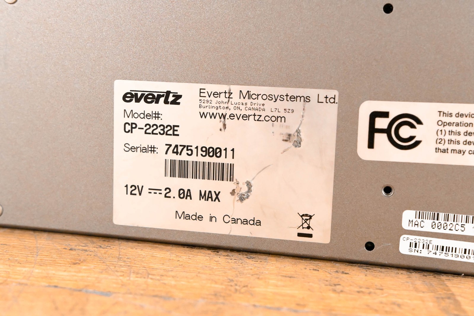 Evertz CP-2232E Advanced System Control Panel w/ 32 LCD Buttons (NO PSU) CG01V7D