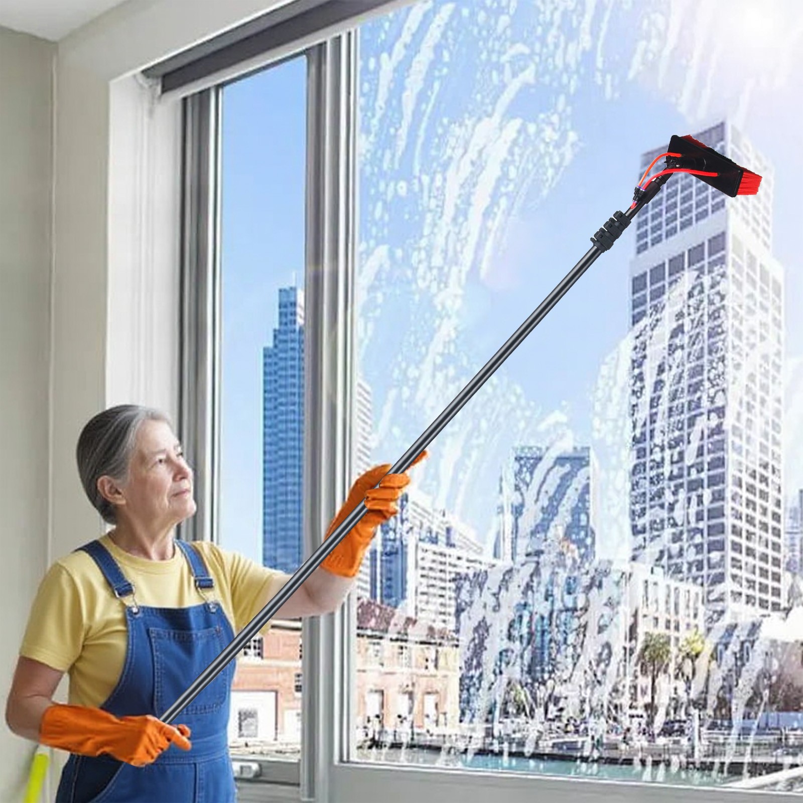 11pcs Adjustable Solar Panel Cleaning Kit Stainless Steel Window Cleaner Scraper