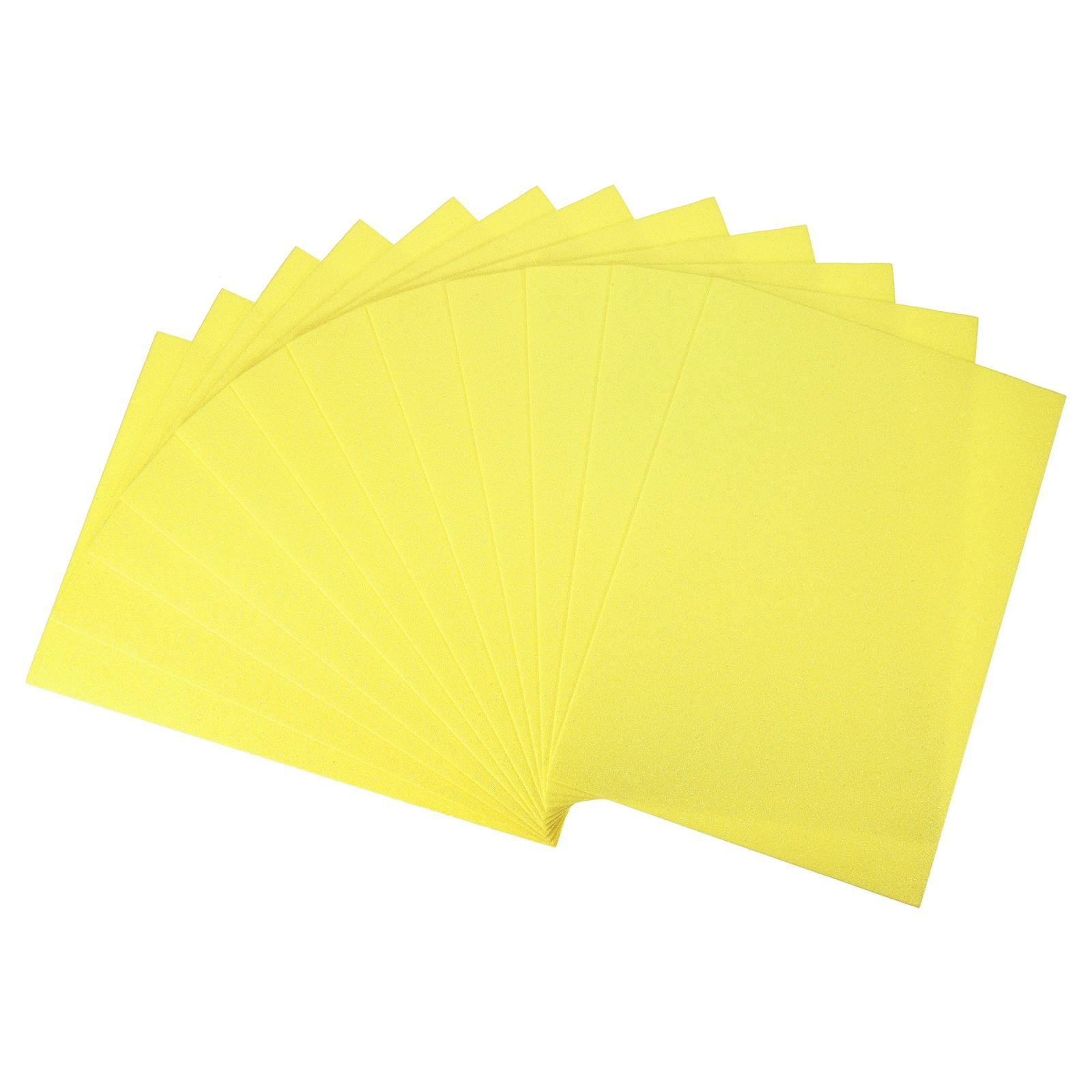 Light Yellow Shiny EVA Foam Sheets 12 x 8 Inch 2mm Thick for Crafts DIY 12 Pcs