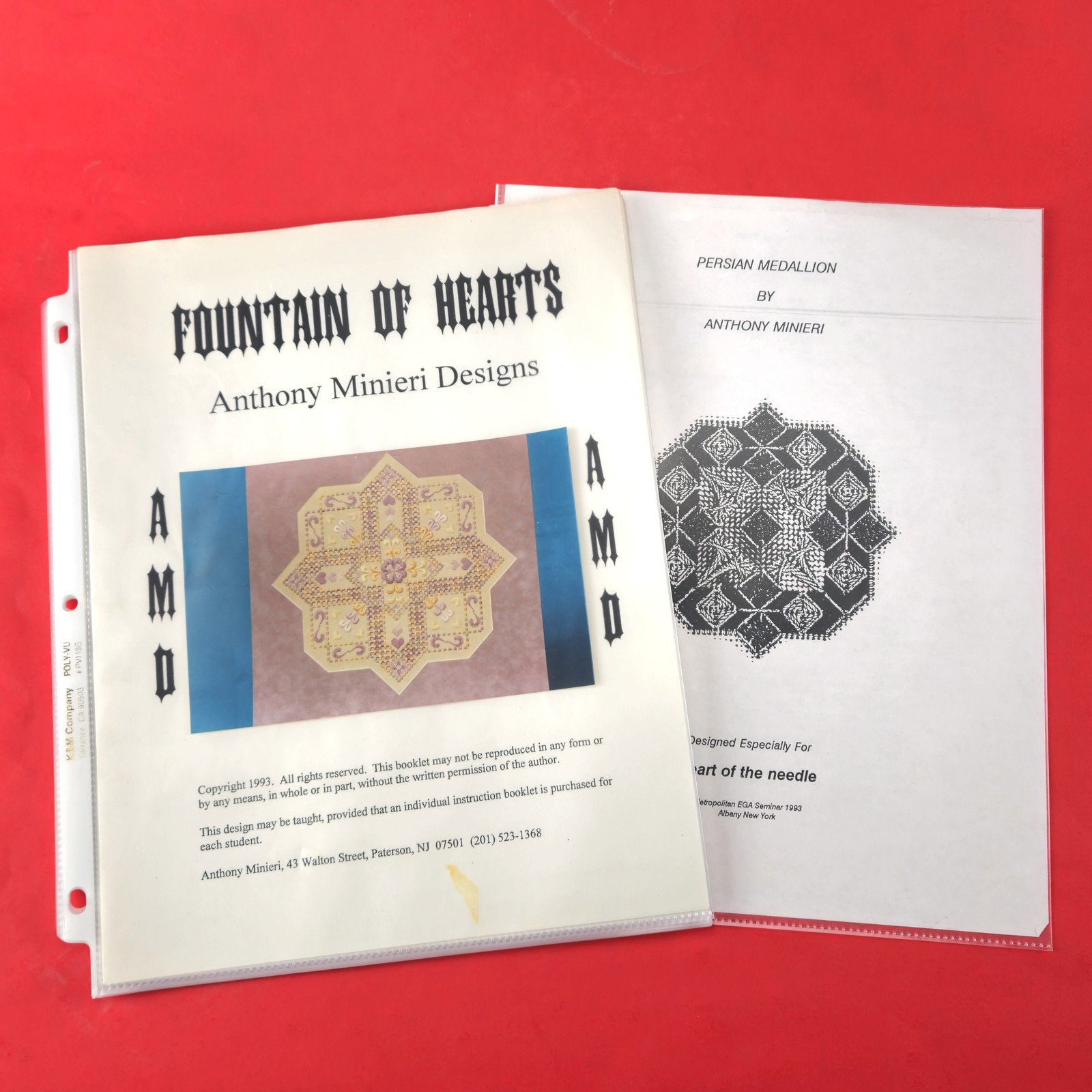 ANTHONY MINIERI NEEDLEPOINT STITCH GUIDE:  FOUNTAIN OF HEARTS  BM
