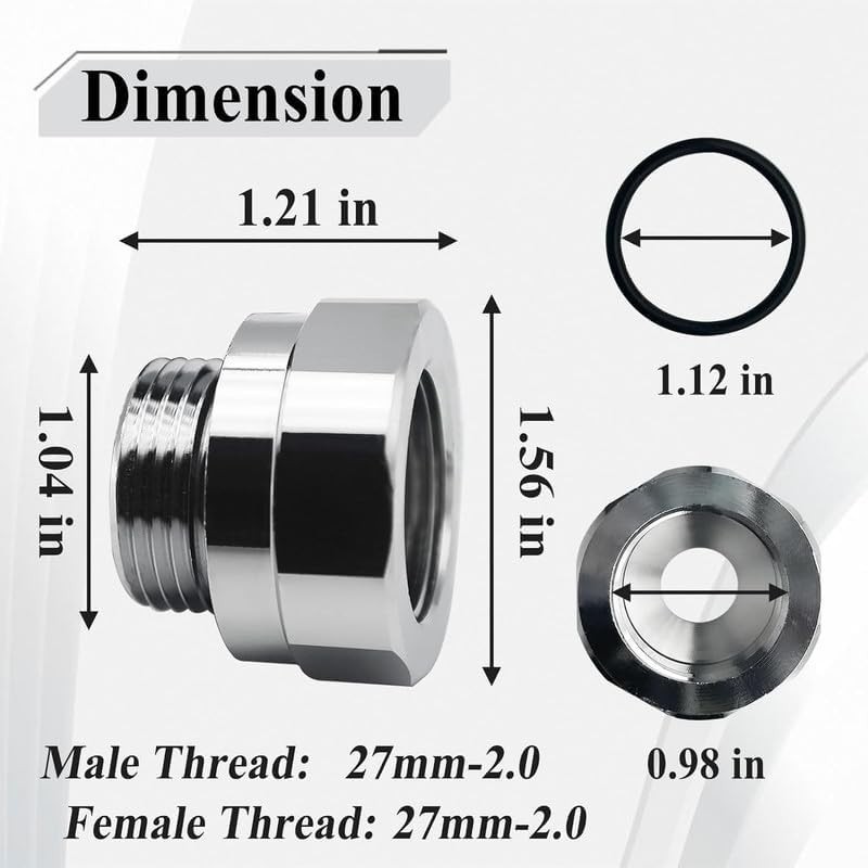 EZ (A-211) Silver 27Mm-2.0 Thread Size Oil Drain Valve Adapter