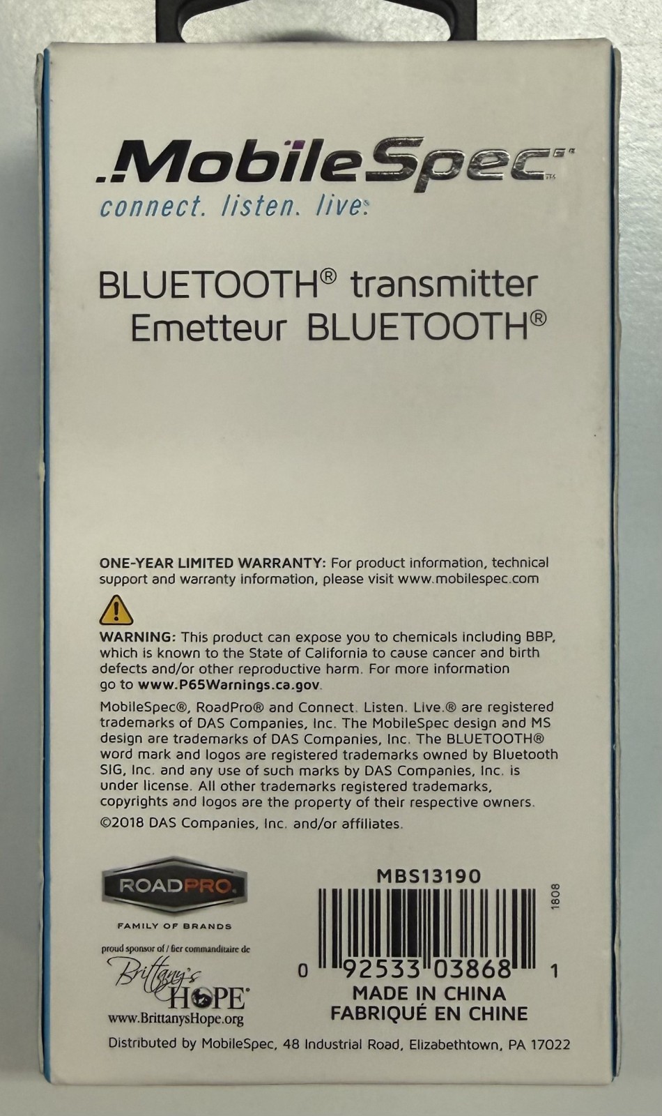 2/$19.99 MobileSpec "Bluetooth Transmitter" (MBS13190)(080)