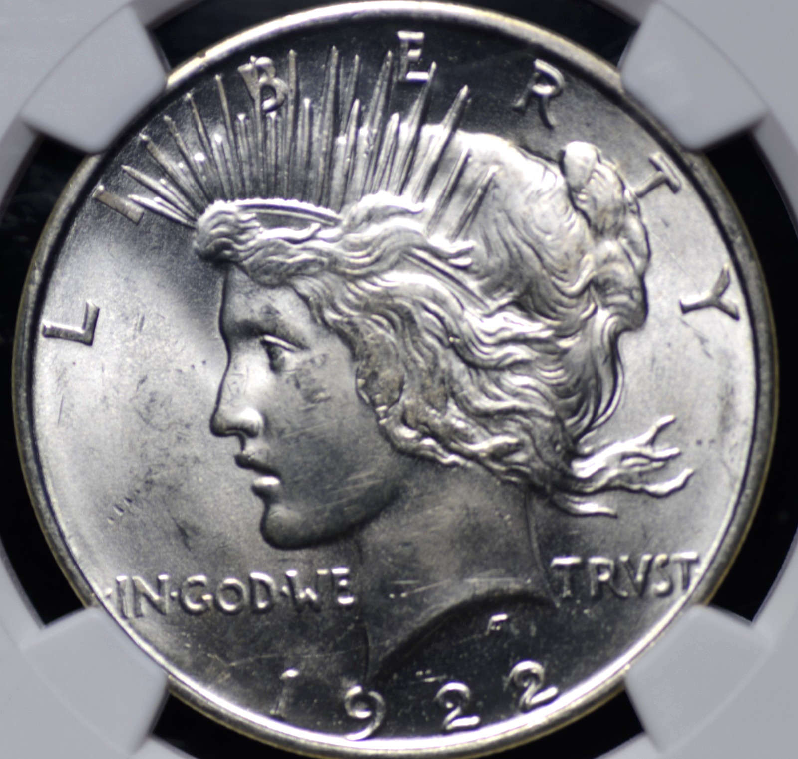 1922 D PEACE DOLLAR NGC MS 63 EXCELLENT GLOWING WHITE SATIN LUSTER OVER BOTH