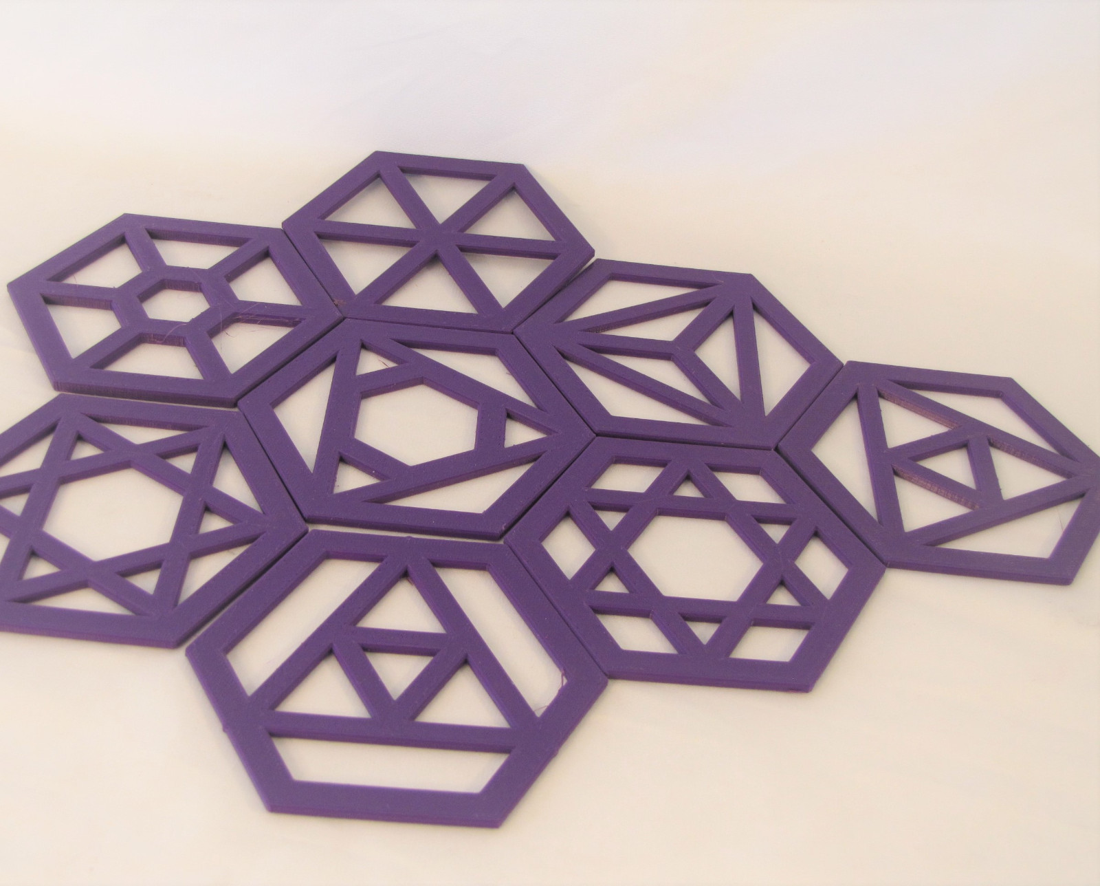 Hexagon Coasters Coffee Tea Drinking Glasses Cups Geometry Gift 100 mm 4"