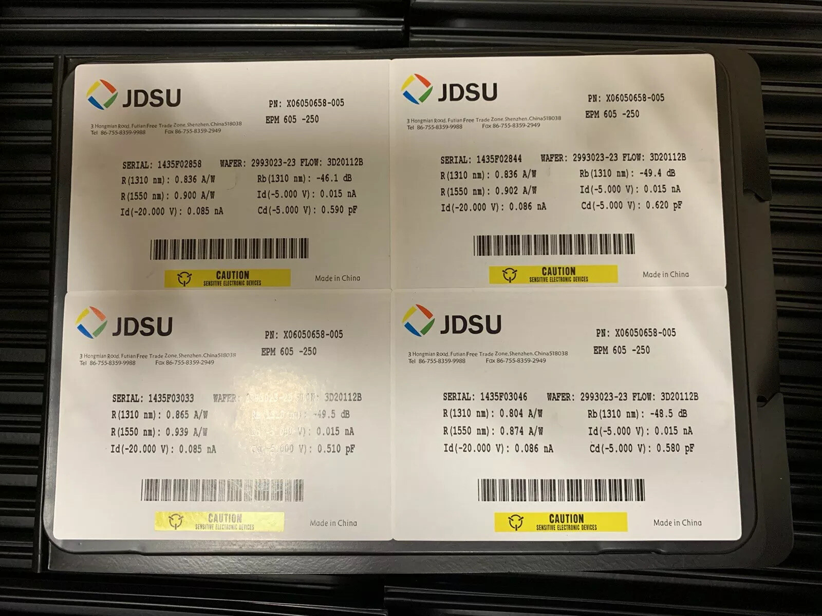 Lot of 100 - JDSU C-Band L-Band PassBand Low Leakage PIN Photodiodes EPM 605-250