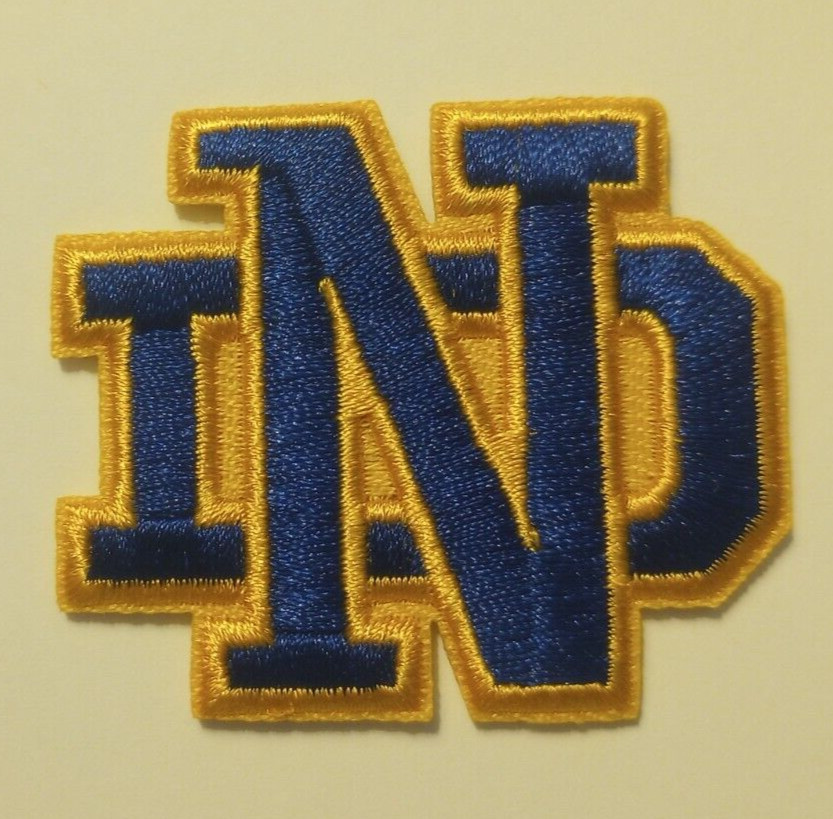 Notre Dame Fighting Irish~Embroidered PATCH~2" x 1 3/4"~Iron or Sew On~NCAA