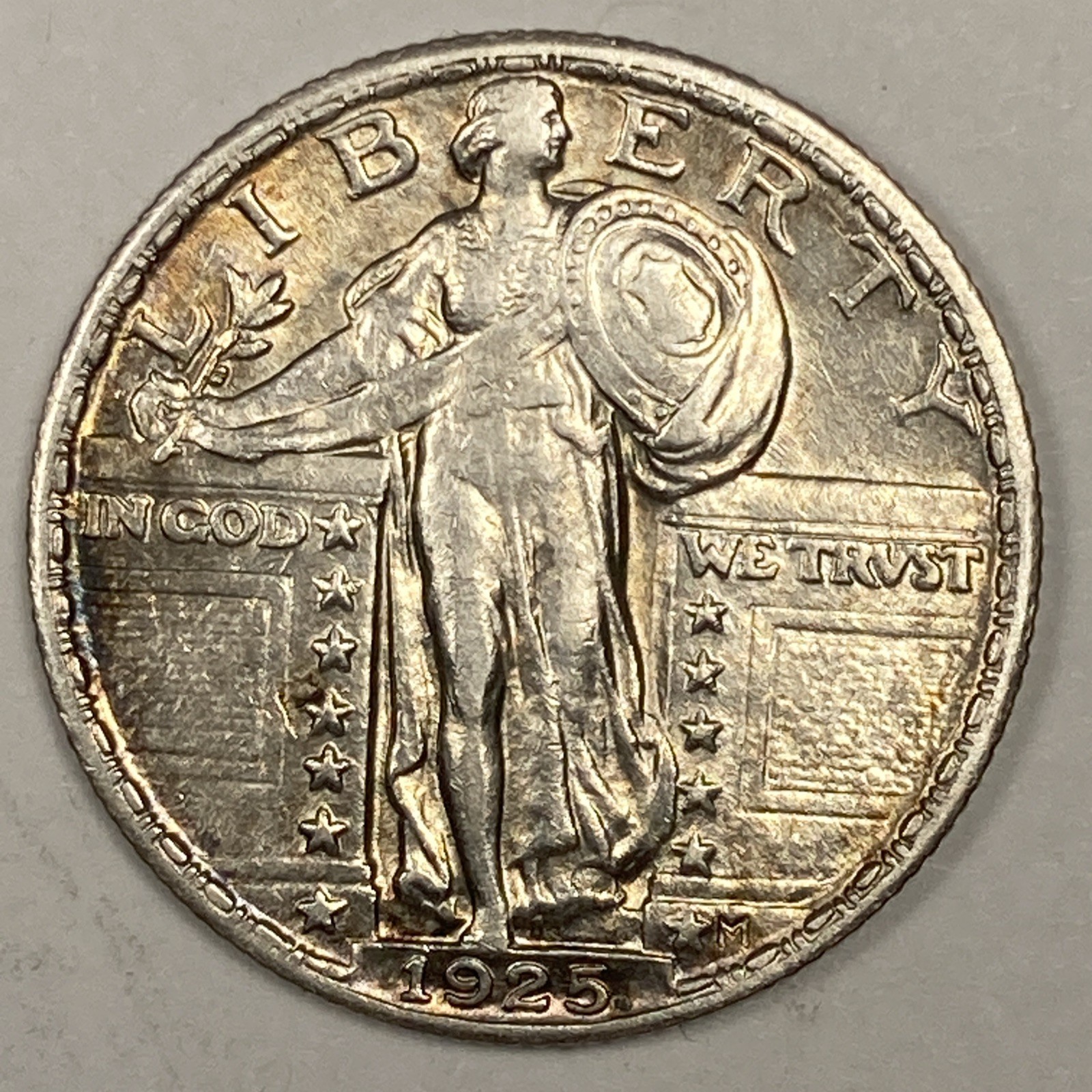 1925 Standing Liberty Quarter .25. High End Almost Unc.