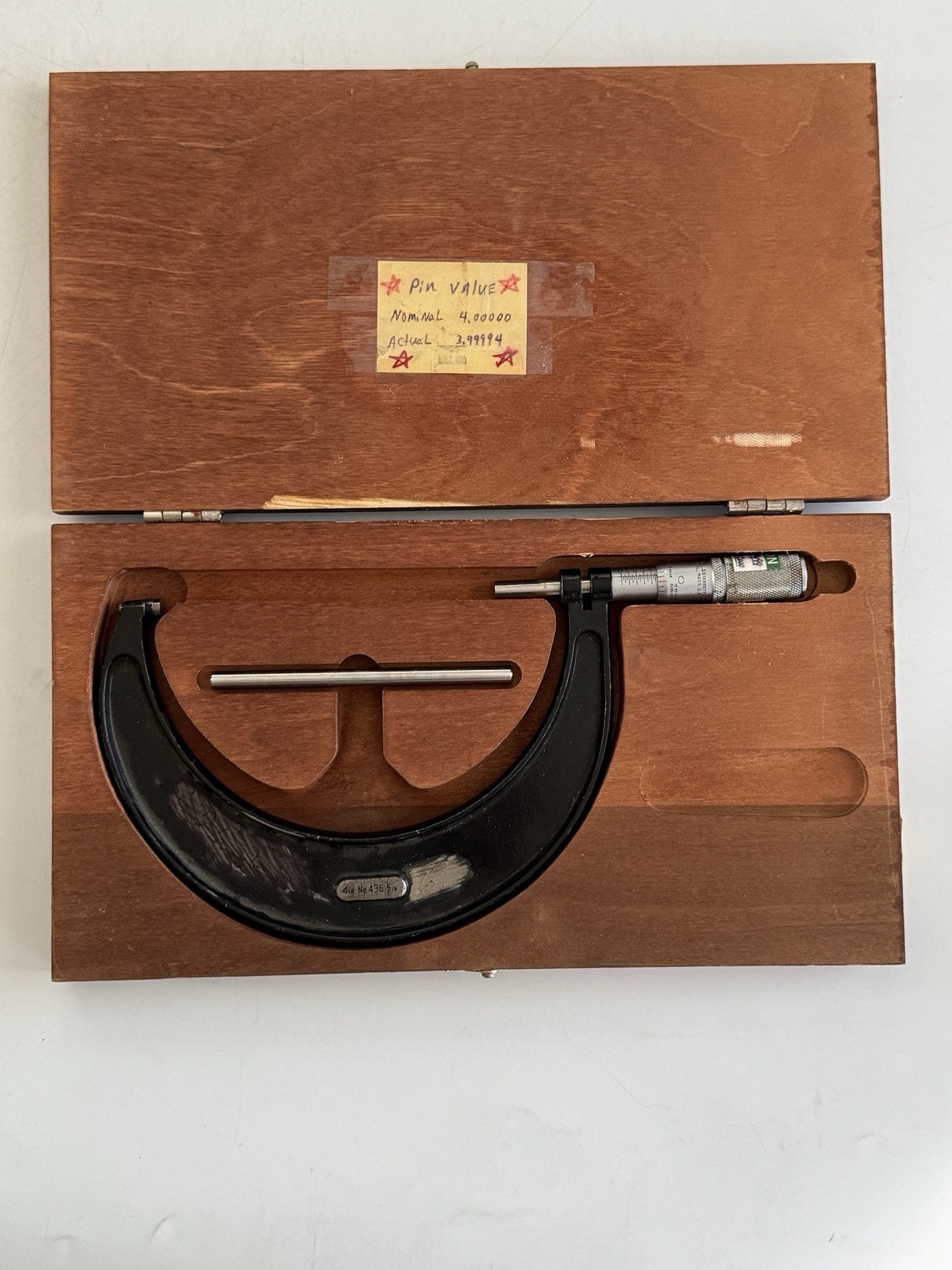 Starrett 4–5” Outside Micrometer w/ Case & Standard – Athol MA USA No 436