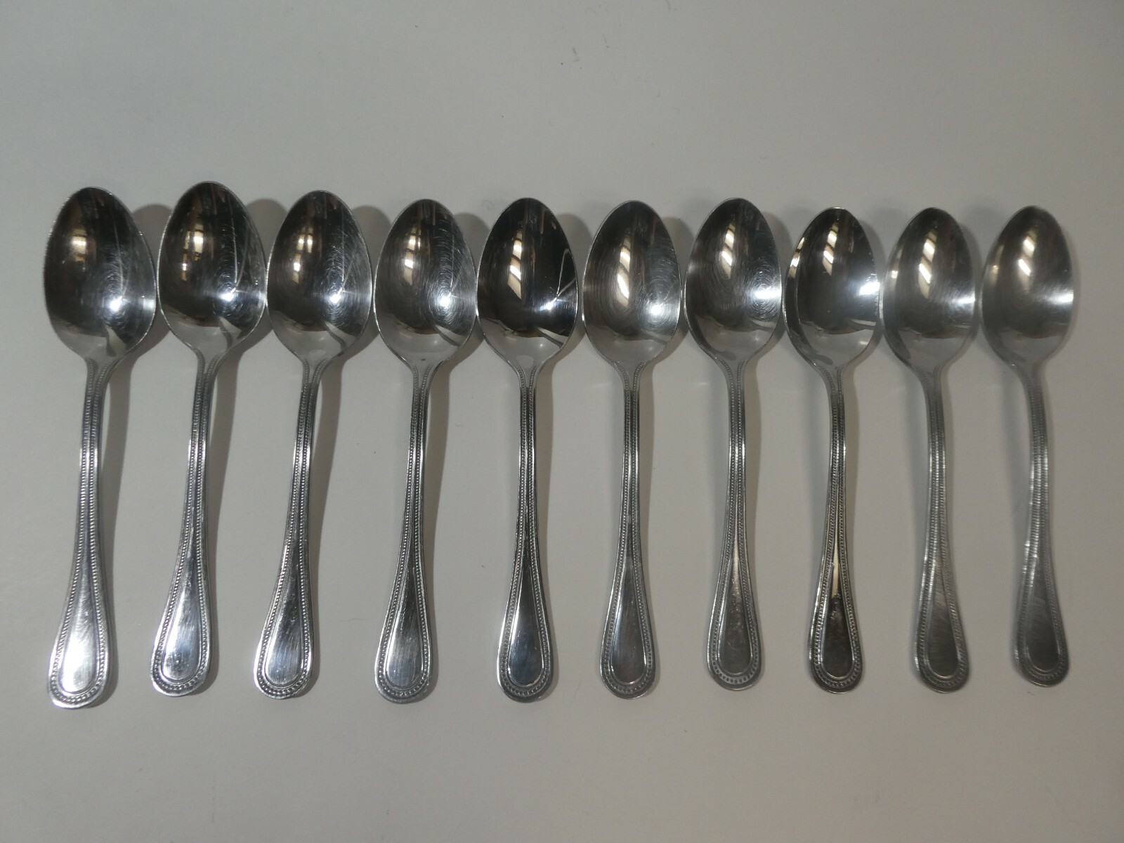 International Stainless CHINA BEAD Flatware Teaspoon 6 5/16", Set of 10