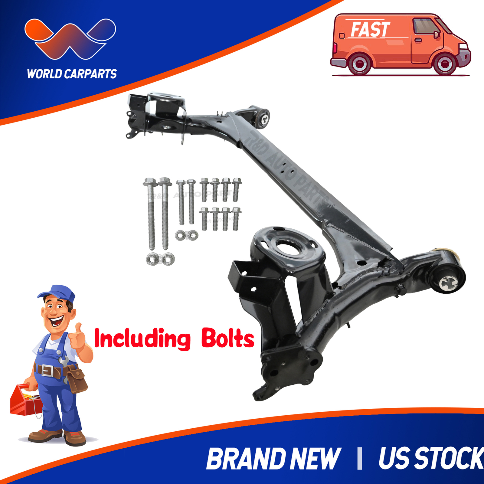 Rear Subframe Axle Beam Crossmember for 98-10 VW Beetle Golf W/Bolts 1J0500051L