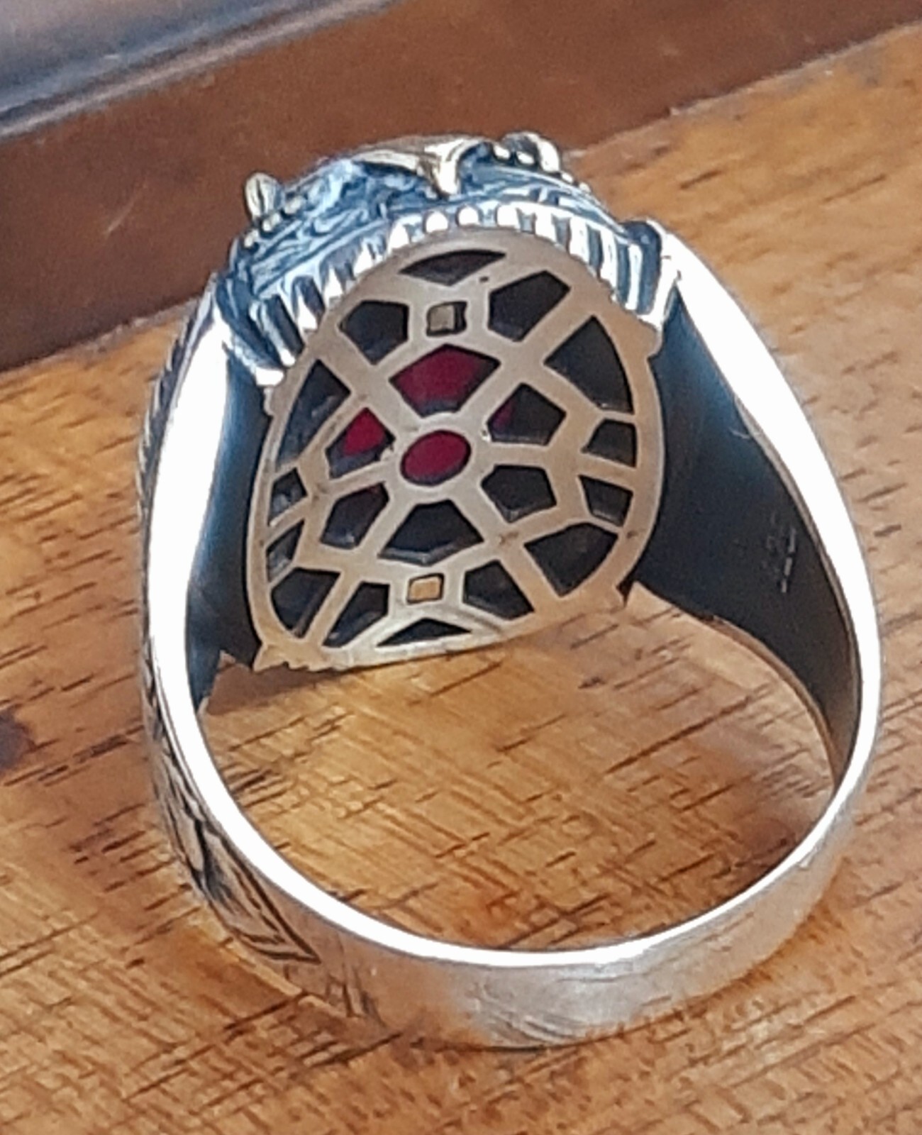Men 925 Silver Ring Solitaire Ruby Spinel Ring Man Sterling $