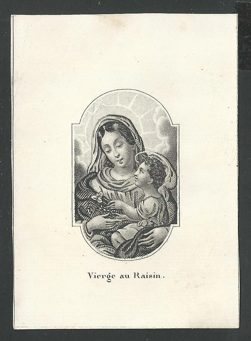 Holy card antique grabado de la Virgin santino image pieuse estampa