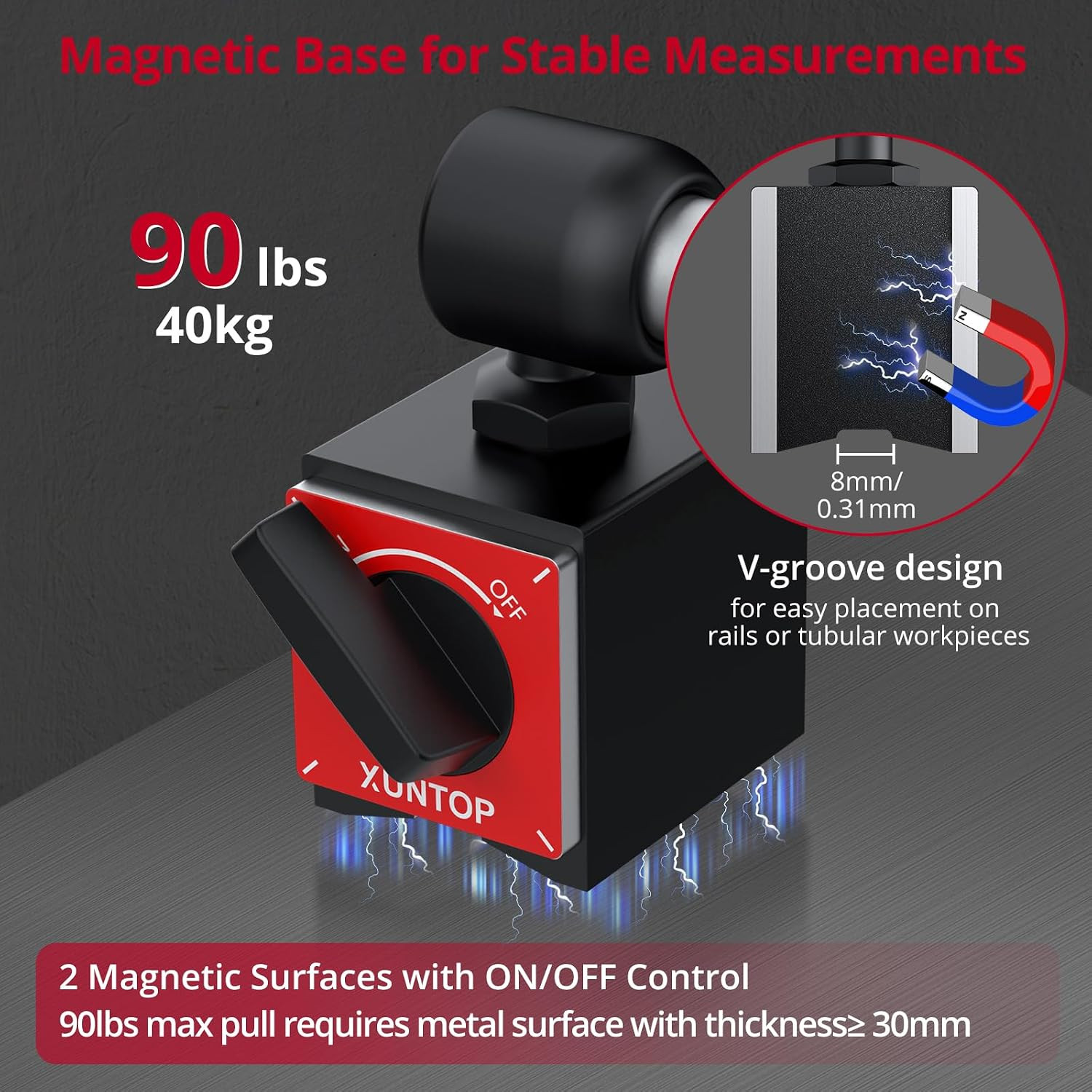 Precision & Machining Kit: 0-1" Digital Indicator with 90Lbs Magnetic Base & 50P