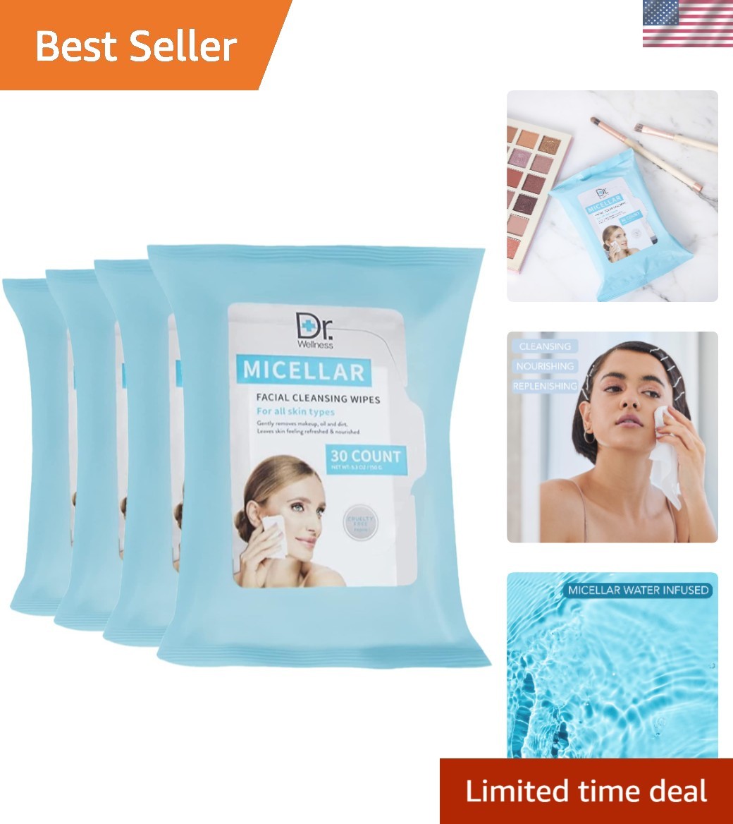 Dr. Wellness Gentle Cleansing Facial Wipes Variety Pack for All Skin Types, 3...