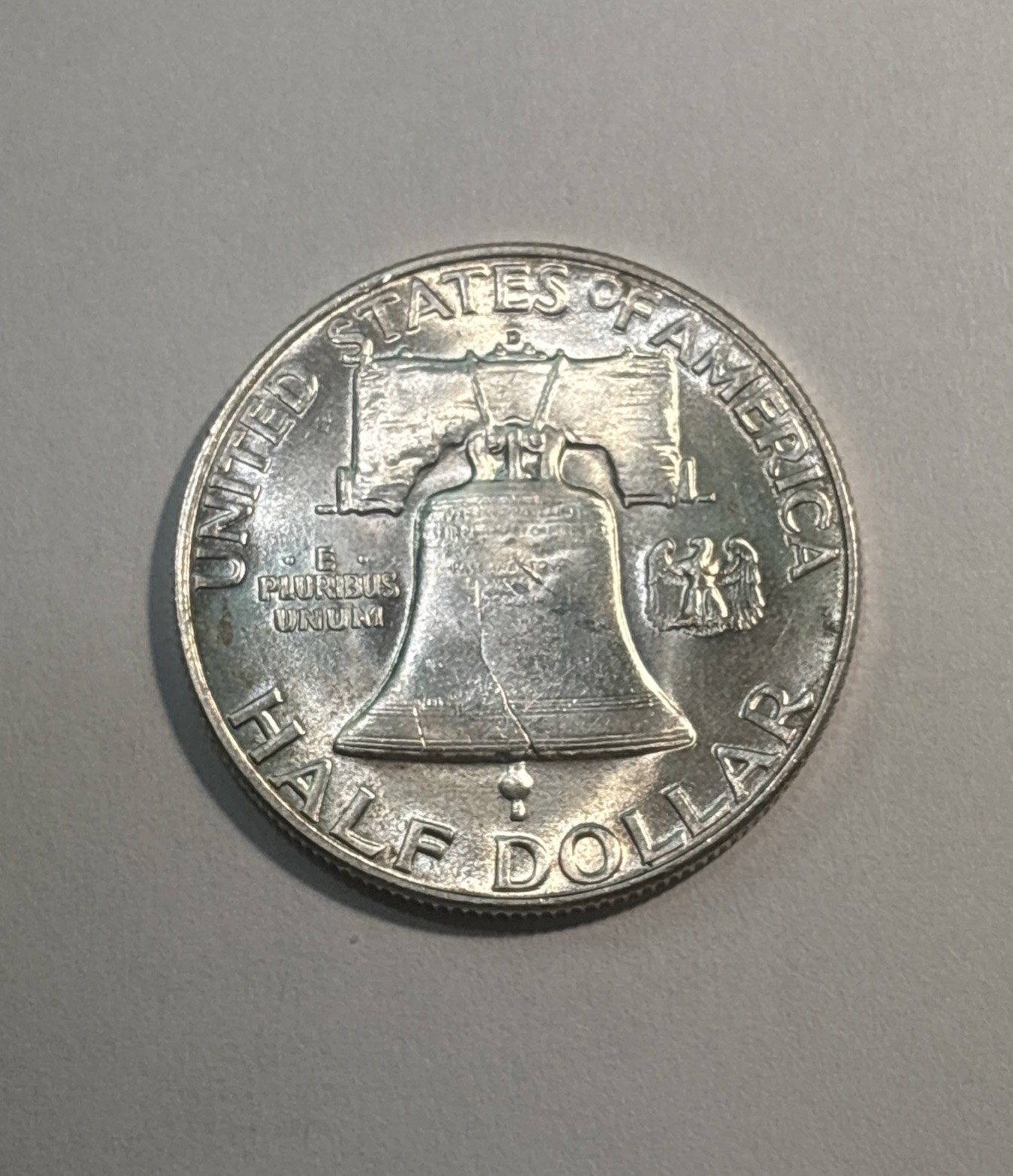 1950-D Franklin Silver Half Dollar (UNC) Uncirculated Condition! ENN Coins